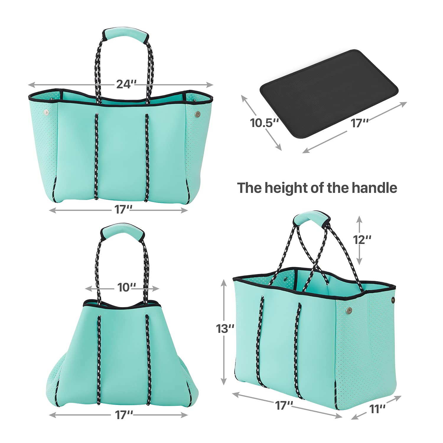 LMYYG Neoprene Beach Bag - Large Waterproof Tote & Shoulder Bag for Travel, Gym, Swimming | Multipurpose Carryall for Beach Days, Pool Parties & Sports Activities