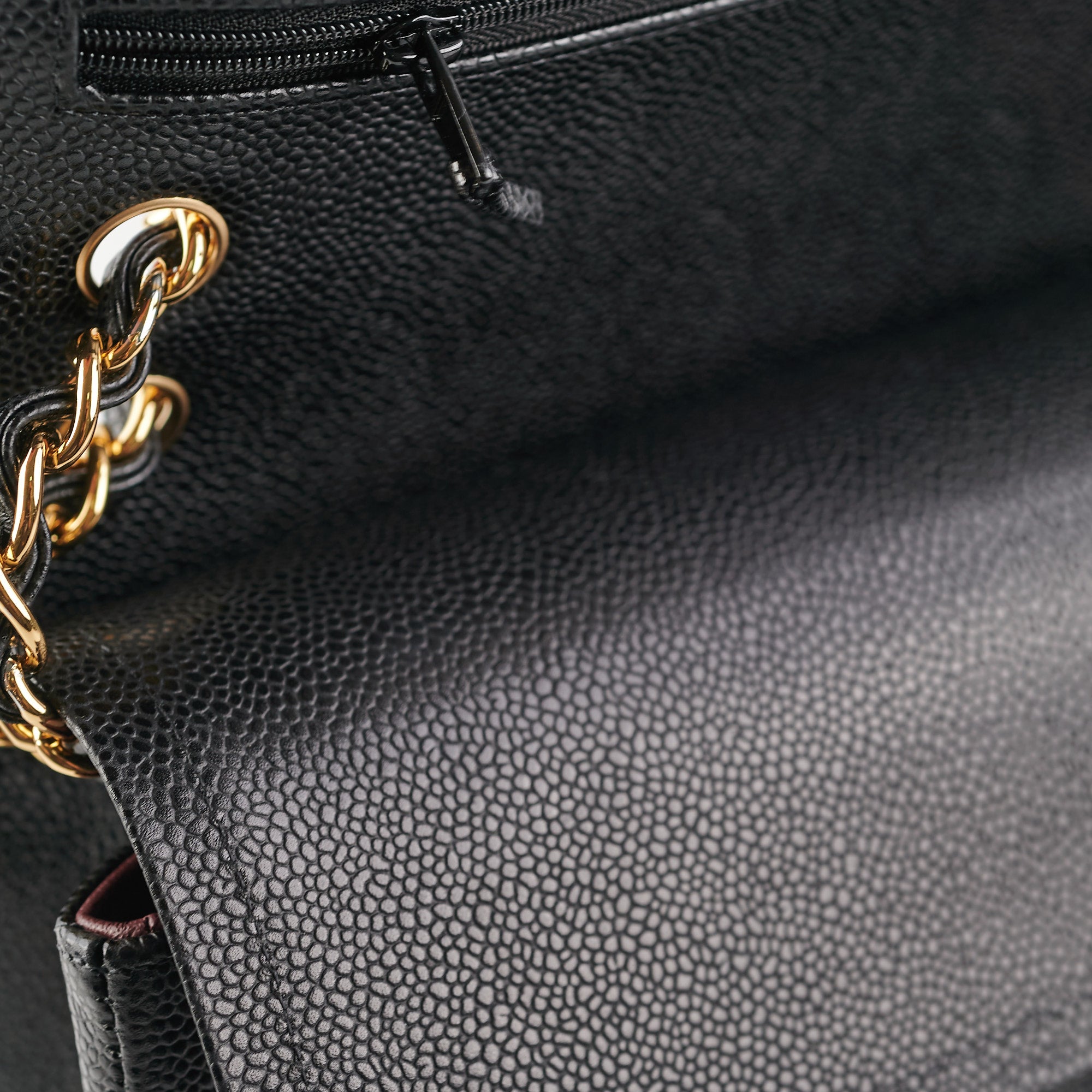 Authentic Chanel Quilted Jumbo Flap Bag in Black Caviar Leather with Gold Hardware - Perfect for Luxury Fashion & Special Occasions