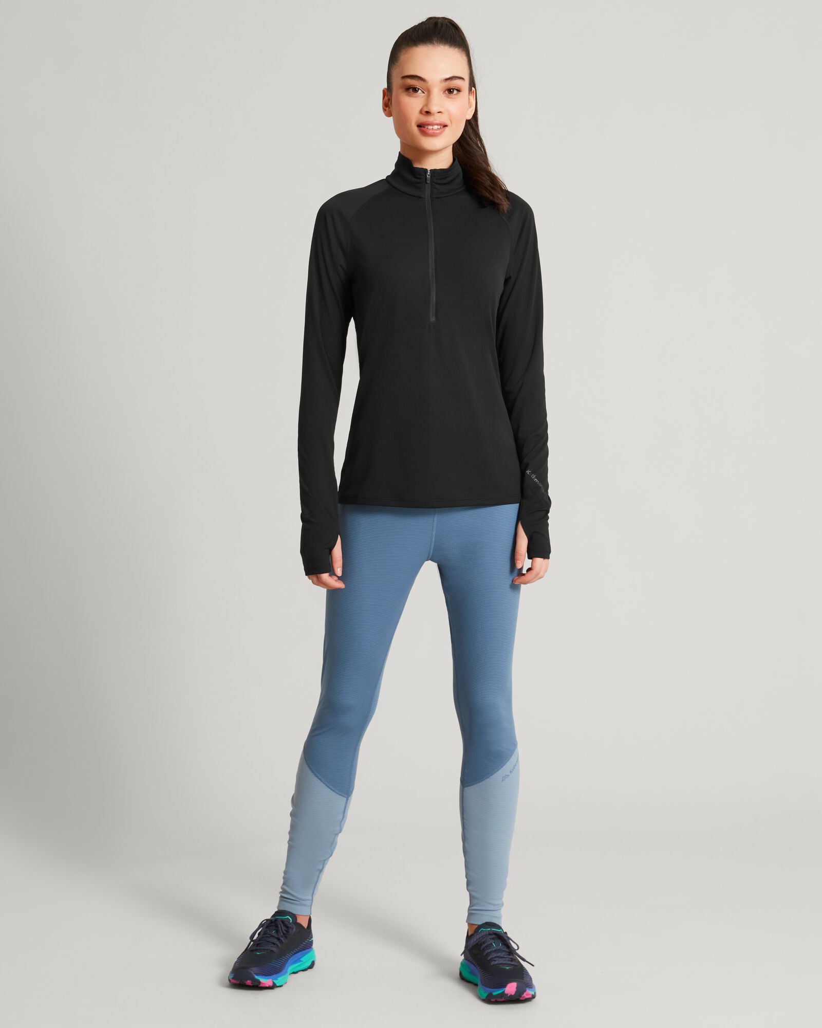 KMDAction Women's High Waist Yoga Leggings - Moonlight & Bluehaze Color - Perfect for Yoga, Gym Workouts and Running