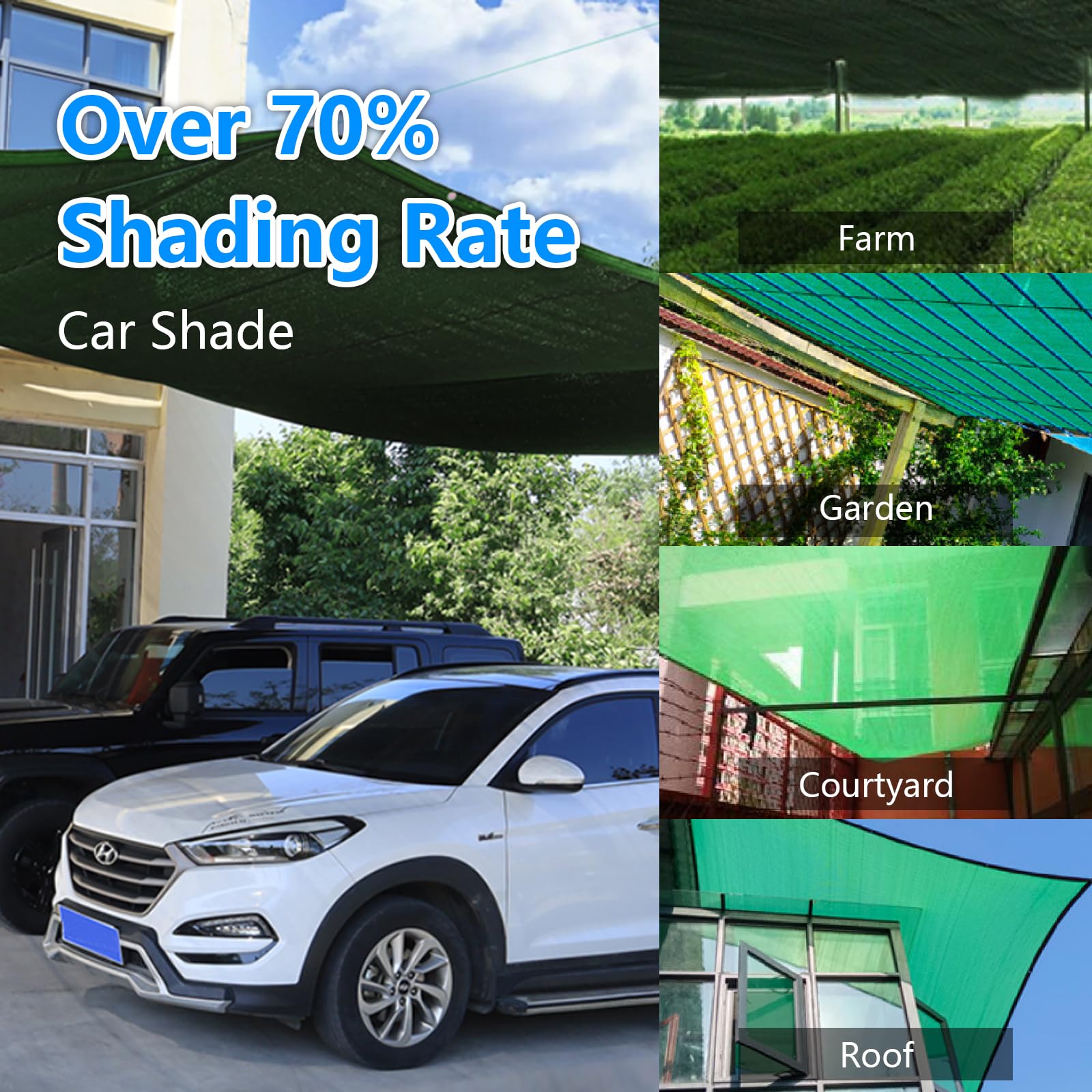 90% Blackish Green Shade Cloth - 3.3x6.5FT UV Resistant Garden Sun Shade Net with Reinforced Grommets | Durable Mesh Tarp for Greenhouse, Plants, Chicken Coop, Pergola & Canopy | Perfect for Outdoor Shade, Gardening & Patio Protection
