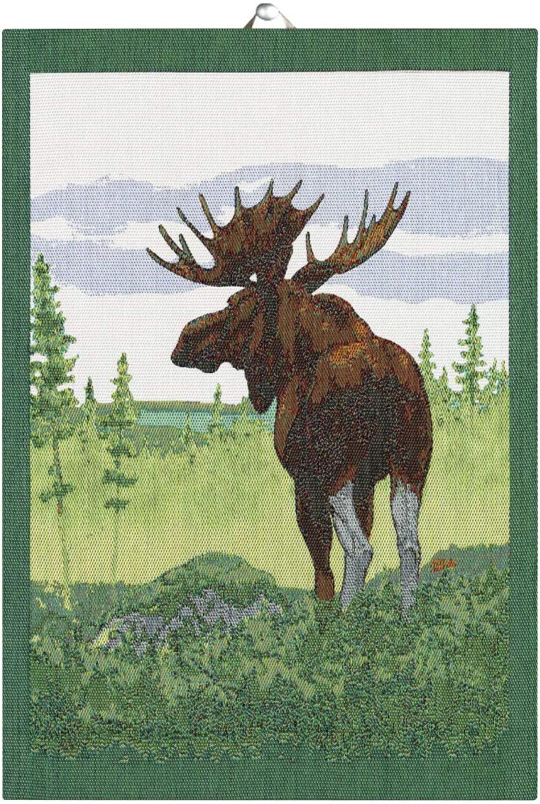 Ekelund Moose in Forest Cotton Kitchen Towel - Absorbent & Durable Dish Towels for Cooking, Cleaning & Decor - Perfect for Rustic Cabin, Farmhouse & Outdoor-Themed Kitchens