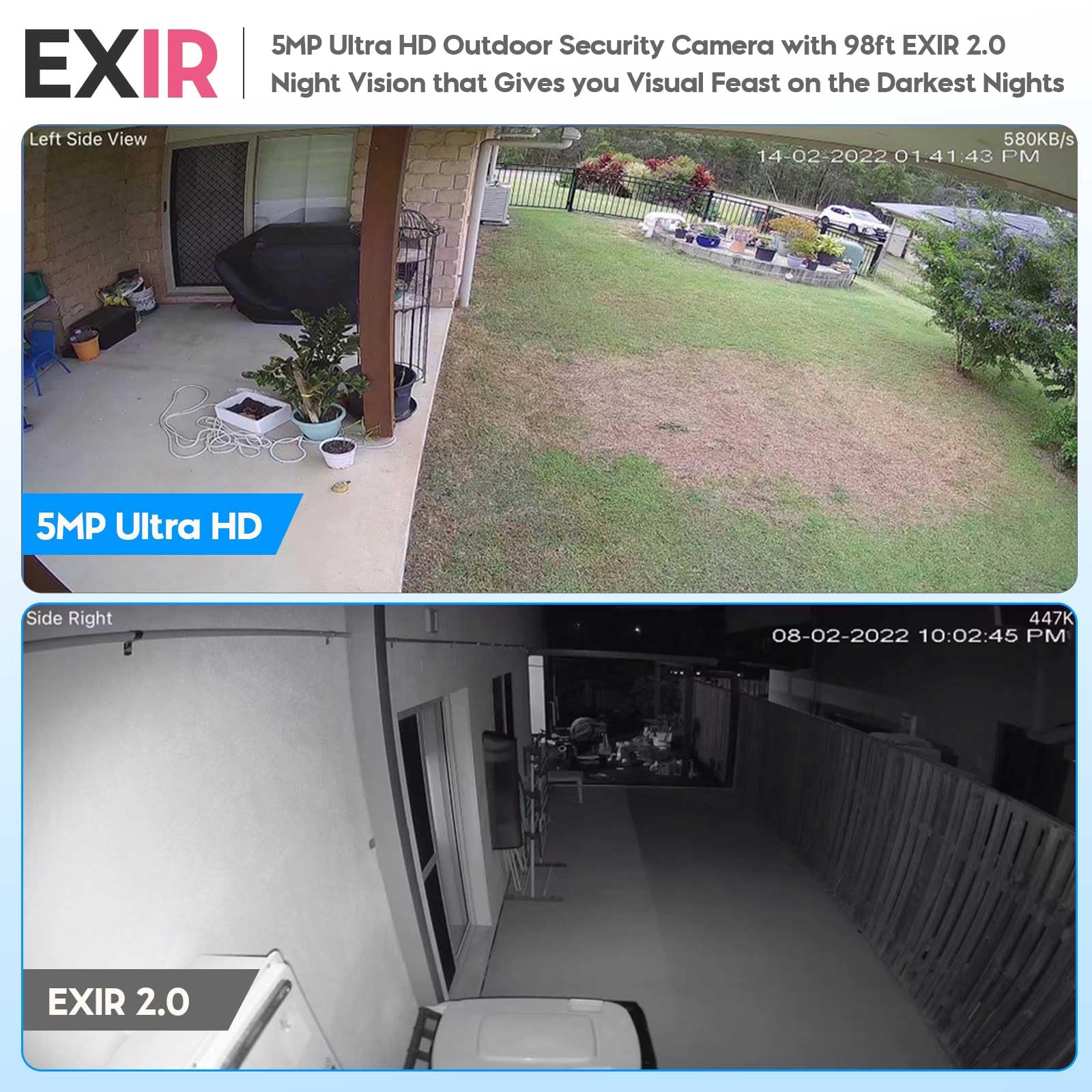 Hikvision 5MP POE IP Camera - Outdoor Security Surveillance Camera with 2-Way Audio, 5MP@30fps, Human/Vehicle Detection, 98ft Night Vision, SD Card Slot (512GB), IP67 Waterproof - Ideal for Home, Business & Property Monitoring