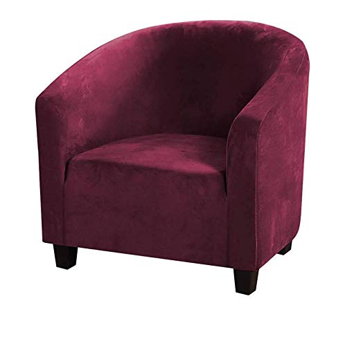 Premium Velvet Tub Chair Covers - Washable & Removable Slipcovers for Club Chairs, Sofas & Couches - Soft Polyester Fabric for Living Room, Dining Area & Bar Counter Decor - Perfect for Home, Office & Reception Spaces