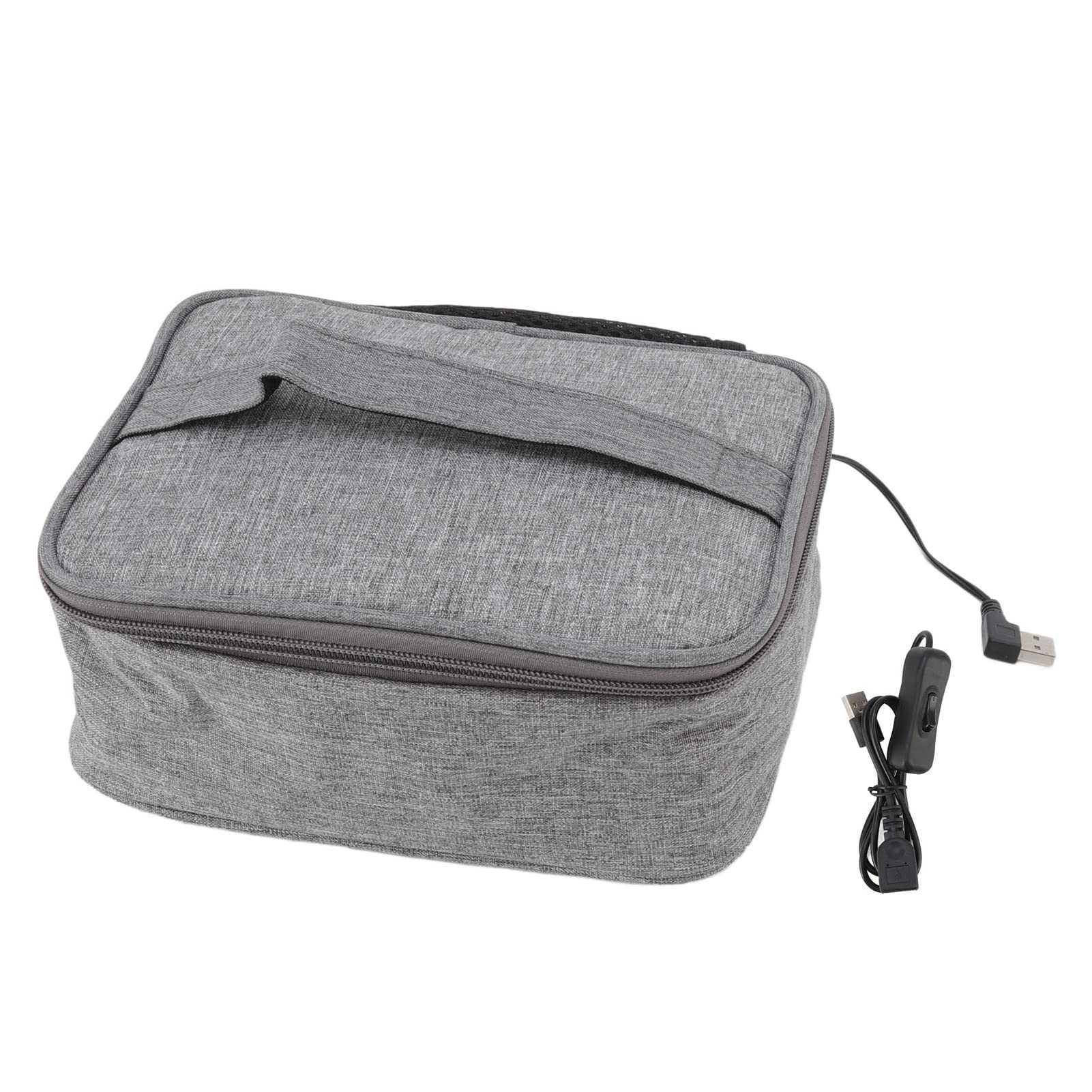 Portable USB Electric Lunch Box - Rechargeable Heated Food Warmer for Office, Travel, Gym | Oxford Cloth Insulated Meal Container | Perfect for Heating Meals at Work, Road Trips & Outdoor Activities