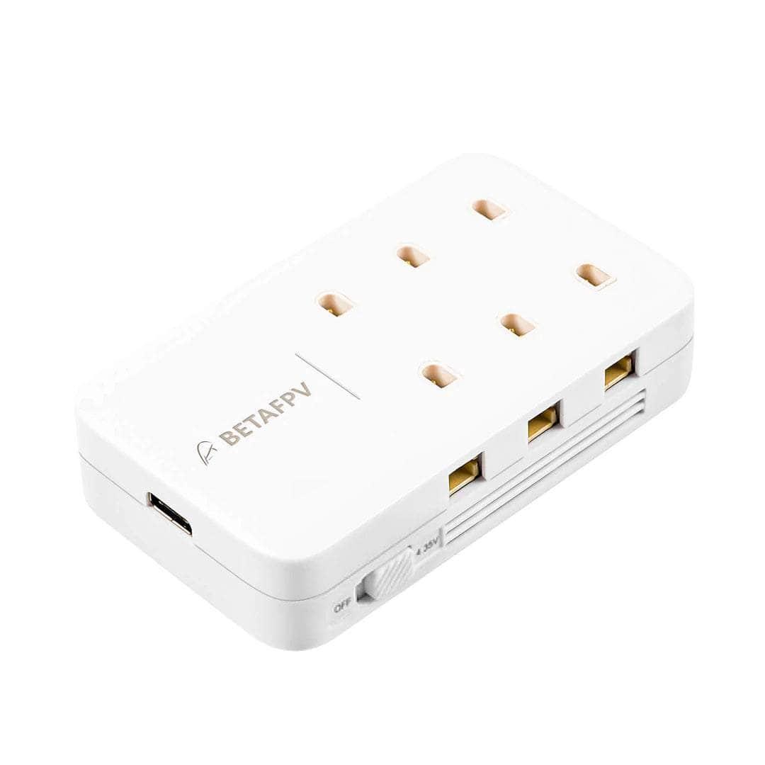 BetaFPV 6-Port 1S LiPo/LiHV Battery Charger for BT2.0 & PH2.0 Connectors - Fast Charging for Tiny Whoop Drones (AC Adapter Optional) - Perfect for FPV Racing and Drone Maintenance