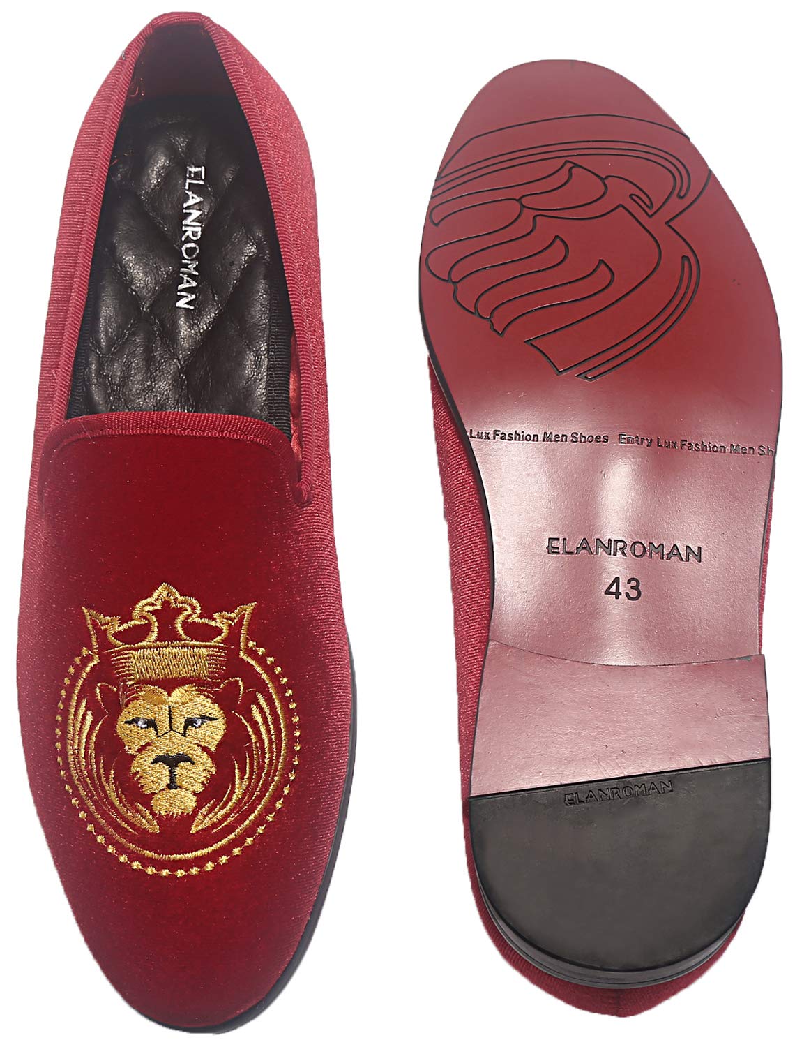 ELANROMAN Men's Velvet Embroidered Loafers - Fashion Dress Shoes for Wedding, Prom & Party (1.0 & 2.0 Versions) | Comfortable Formal Slip-Ons for Special Occasions