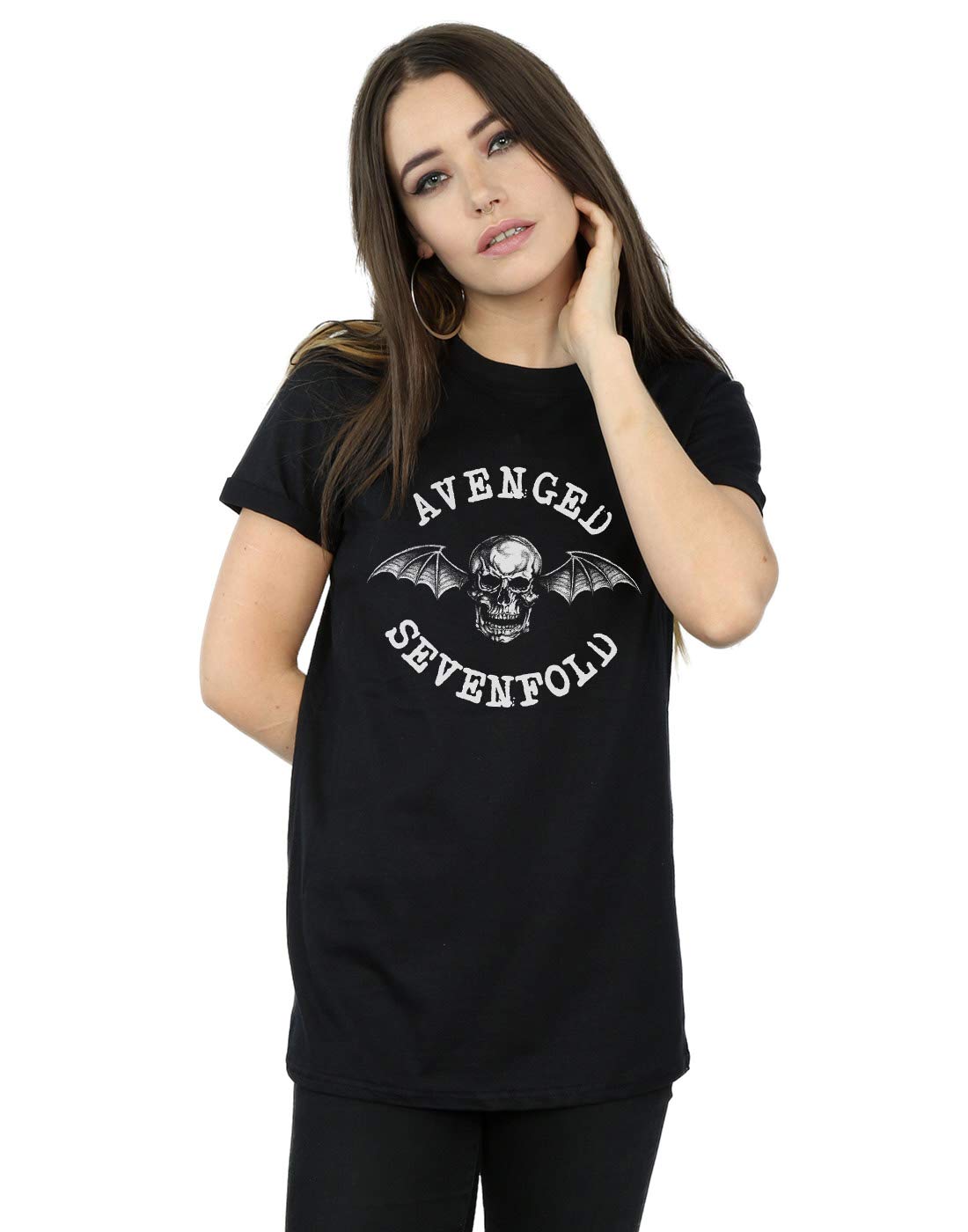 Avenged Sevenfold Women's Bat Boyfriend Fit T-Shirt | Rock Band Graphic Tee | Casual Streetwear for Concerts & Music Festivals