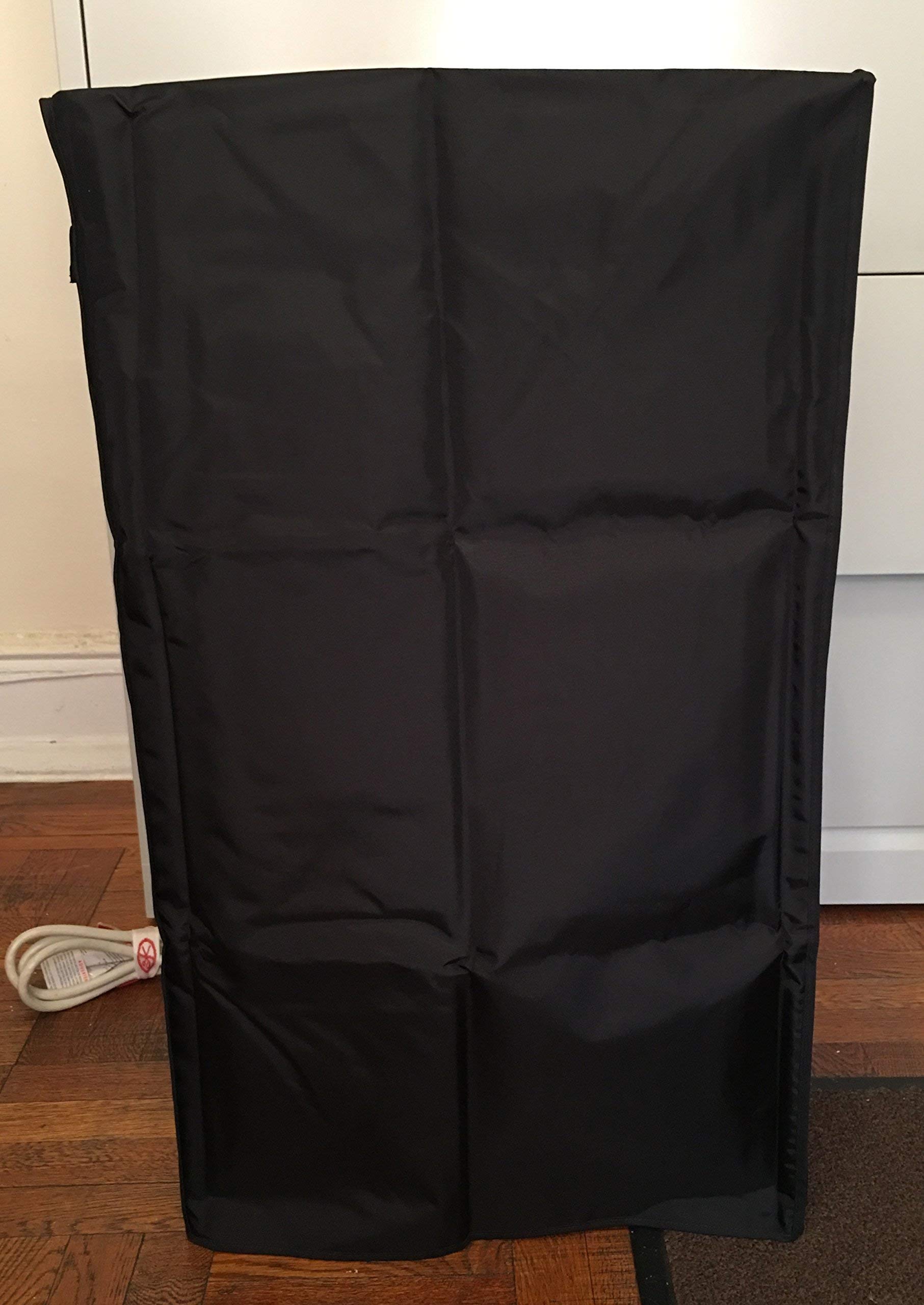Comp Bind Technology Dust Cover for Haier Portable Air Conditioner HPN14XHM, Black Nylon Anti-Static with Side Pocket for Remote, 20''W x 16.7''D x 33.6''H - Perfect for Home, Office, and Outdoor Use