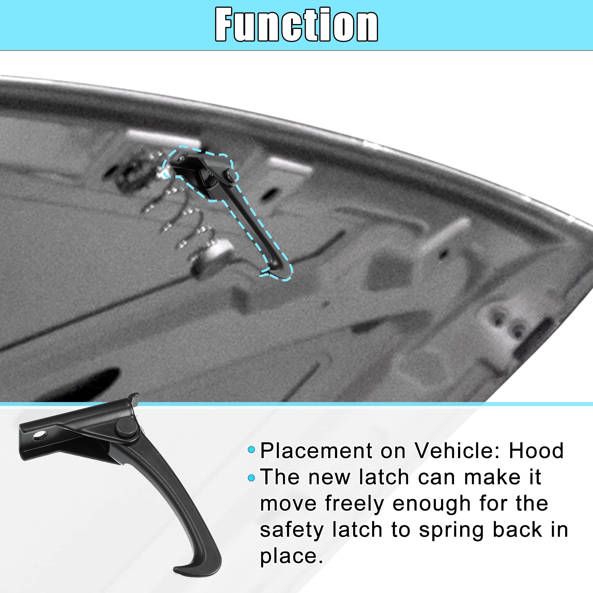 X AUTOHAUX Hood Safety Catch Latch Lock Hook 55395654AA Compatible with Jeep Wrangler JK 2007-2018 (3.6L & 3.8L) - Durable Front Hood Lock for Off-Roading & Adventure Driving