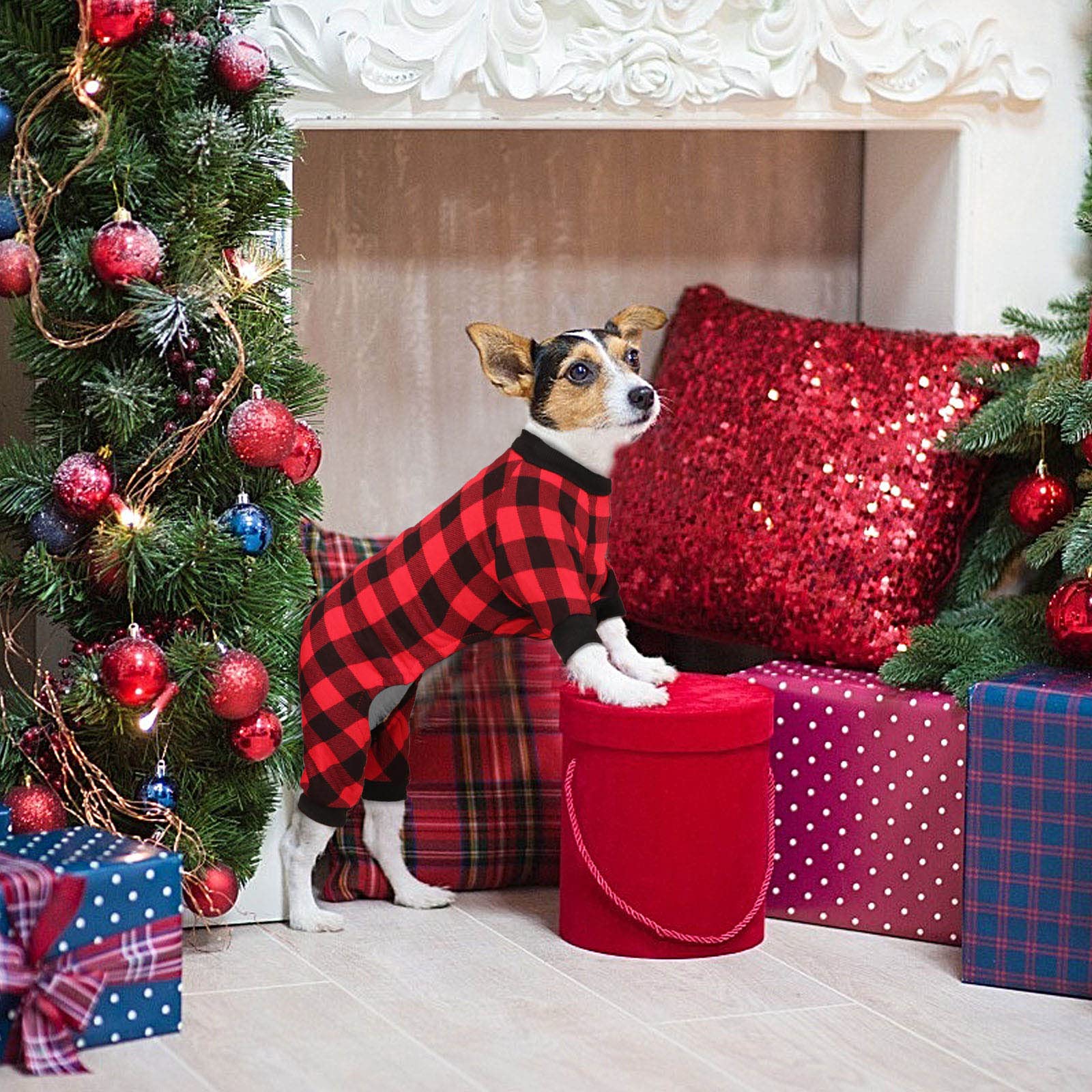 Buffalo Plaid Fleece Dog Sweater - Soft & Warm Puppy Clothes for Small Dogs, Cozy Winter Dog Sweater for Boys & Girls (Size S) | Perfect for Outdoor Walks & Indoor Cuddles