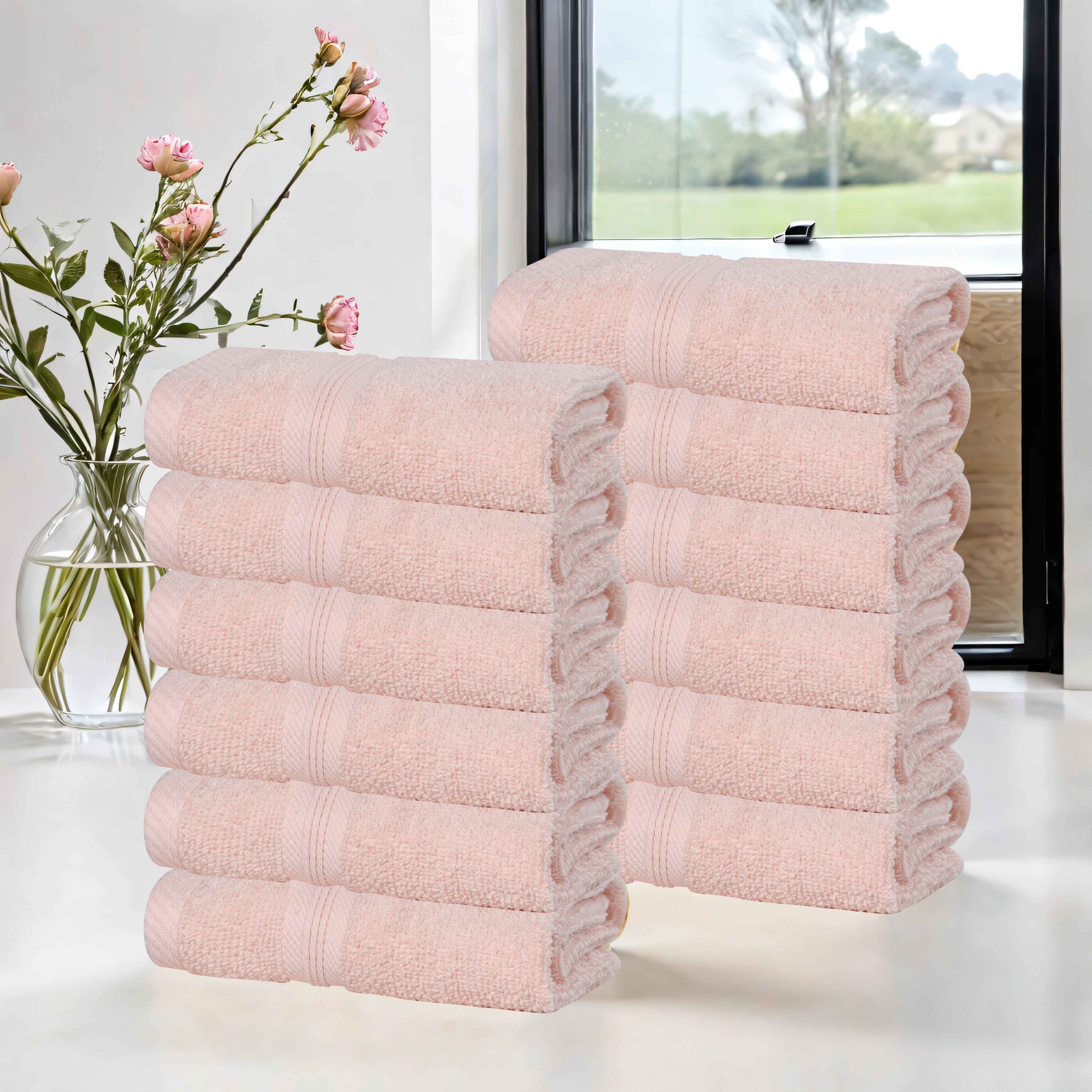 Premium 12-Pack Zero Twist Cotton Face Towels & Washcloths | Ultra Soft, Absorbent & Skin-Friendly | Perfect for Spa, Baby Care & Gentle Exfoliation