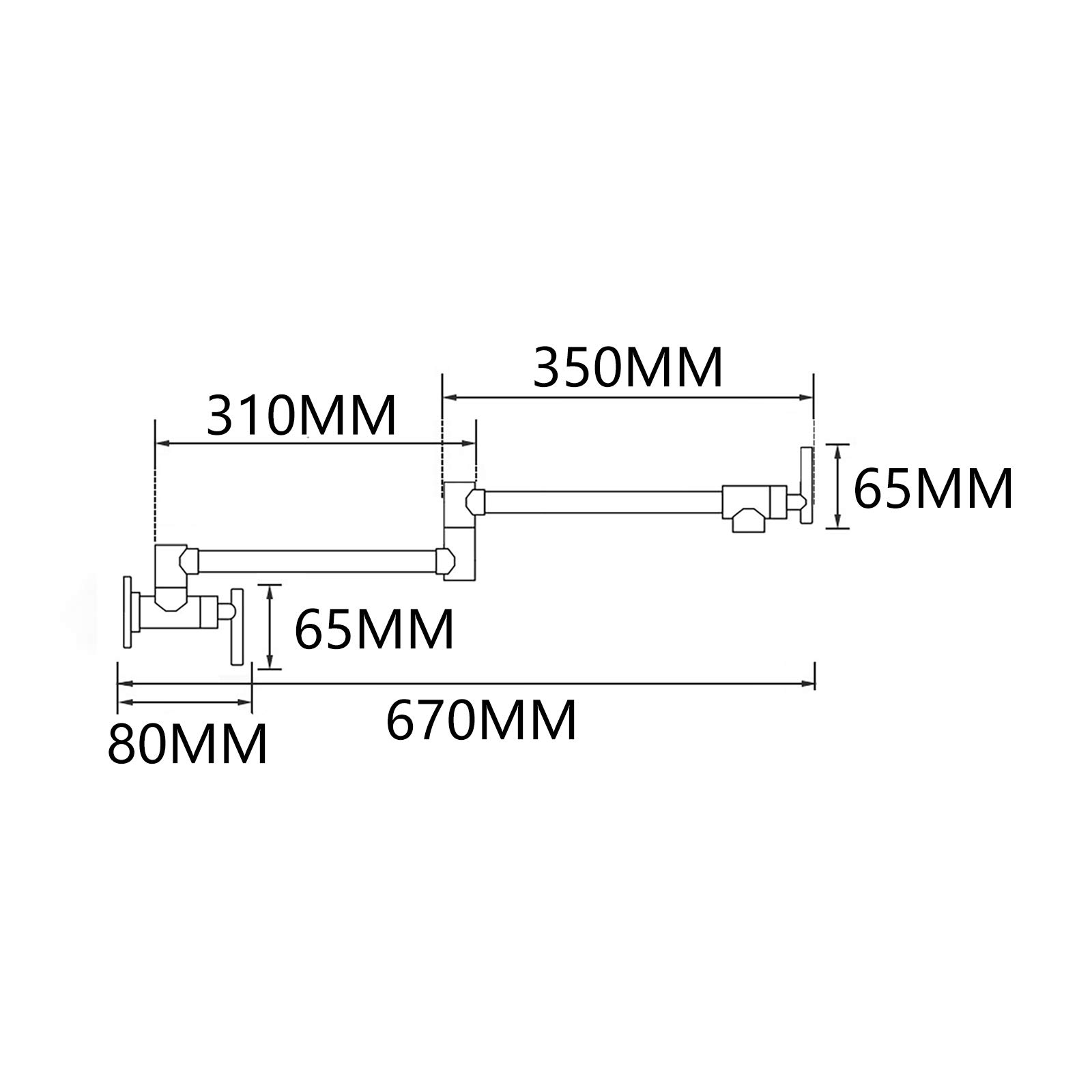 Wall Mounted Brass Pot Filler Faucet - 1/2