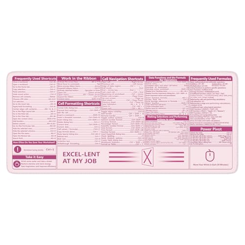 Pink Excel Shortcuts
