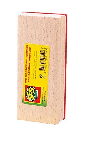 SES Creative Kids Chalkboard Eraser - Durable Classroom & Home Chalkboard Cleaner for Children's Drawing Boards - Perfect for School, Playroom & Homeschool Learning Activities