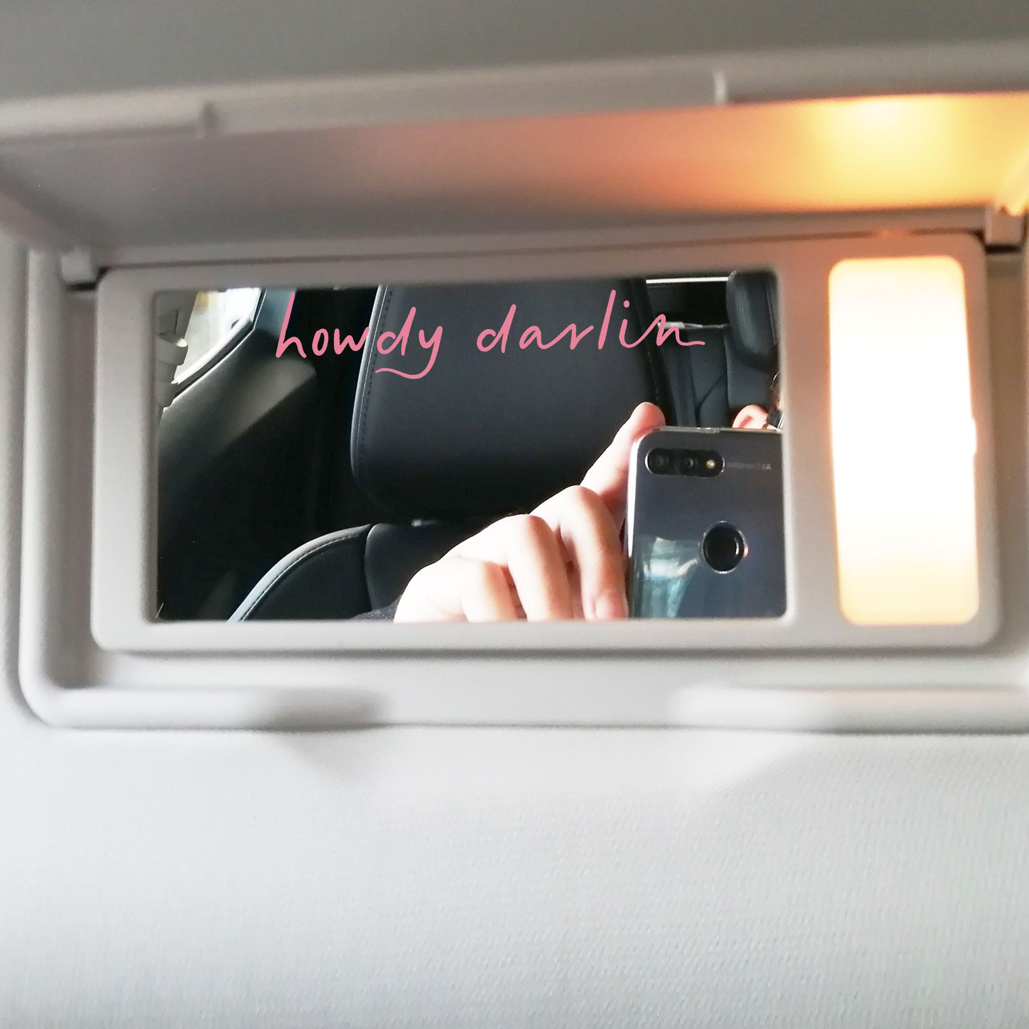 2 Pack Howdy Darlin Car Decals - Western Style Window Stickers with Positive Affirmations for Girls, Pink Mirror Decals for Rear View & Auto Decor - Perfect for Trucks, SUVs and Personalizing Your Vehicle