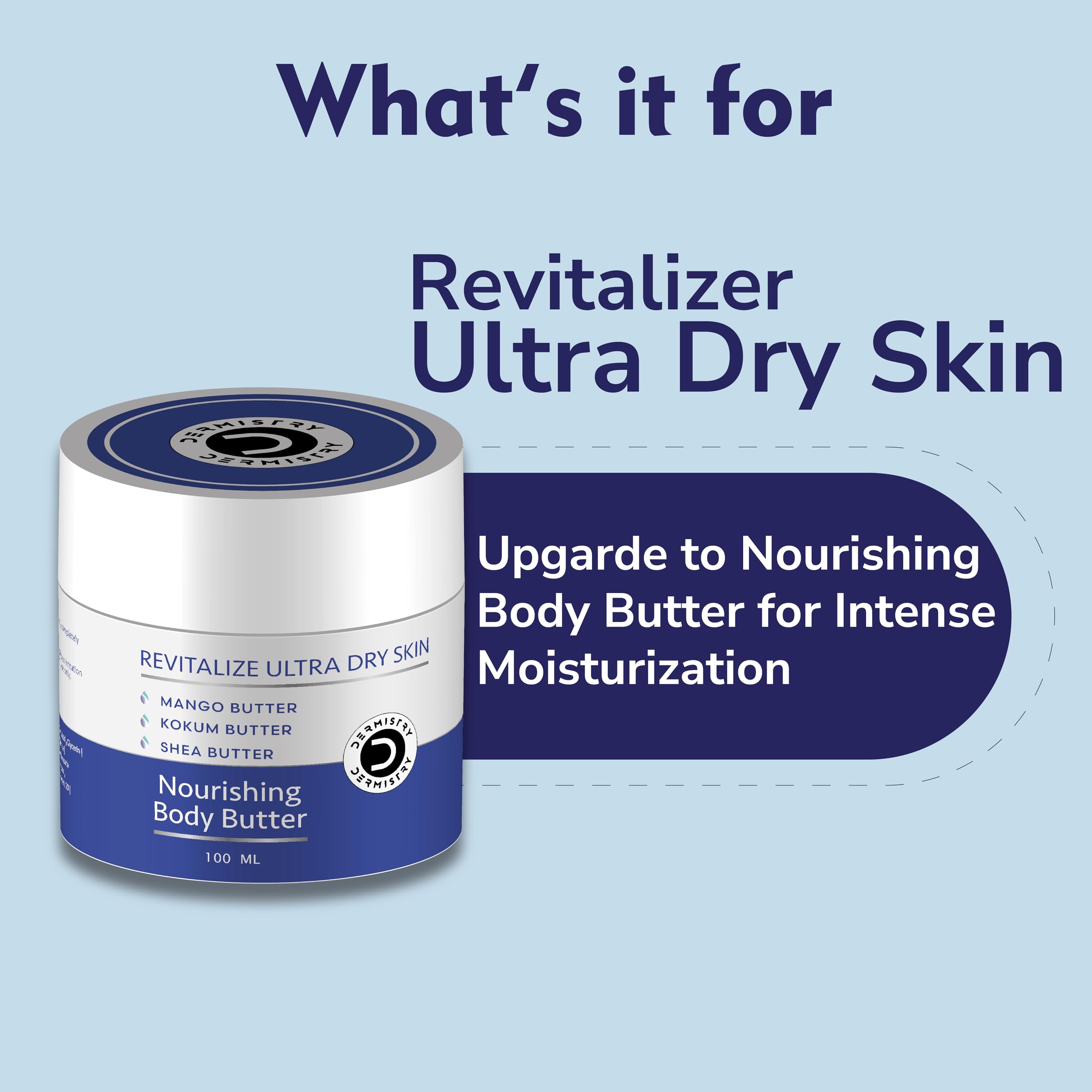 Dermistry Moisturizing Body Butter for Dry & Sensitive Skin - Mango Shea Kokum & Coffee Body Cream - Non-Sticky Hydrating Lotion for Men & Women - Winter & All Seasons Care - Perfect for Daily Moisture & Post-Shower Skin Nourishment