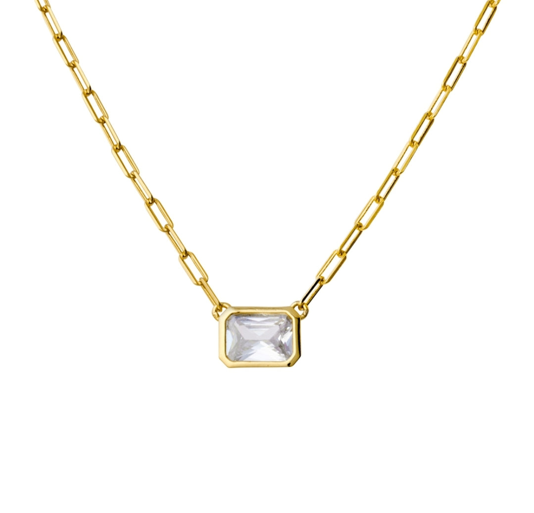 Eden Gold Baguette Necklace - Elegant Layering Necklace for Women, Perfect for Everyday Wear, Date Night & Special Occasions