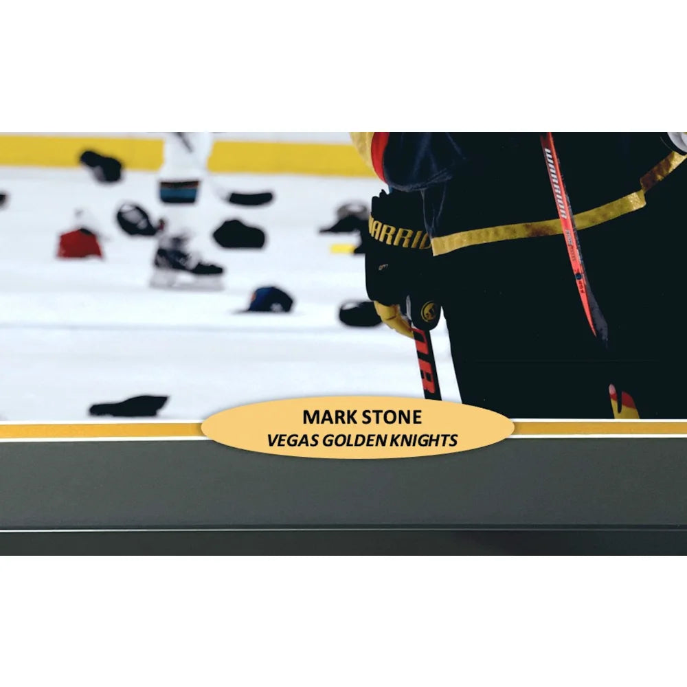 Mark Stone Autographed Framed Vegas Golden Knights 16x20 Photo - Signed 1st Career Hat Trick Memorabilia - Perfect for Hockey Fans & Sports Collectors - Great for Man Cave, Sports Bar, or Gift