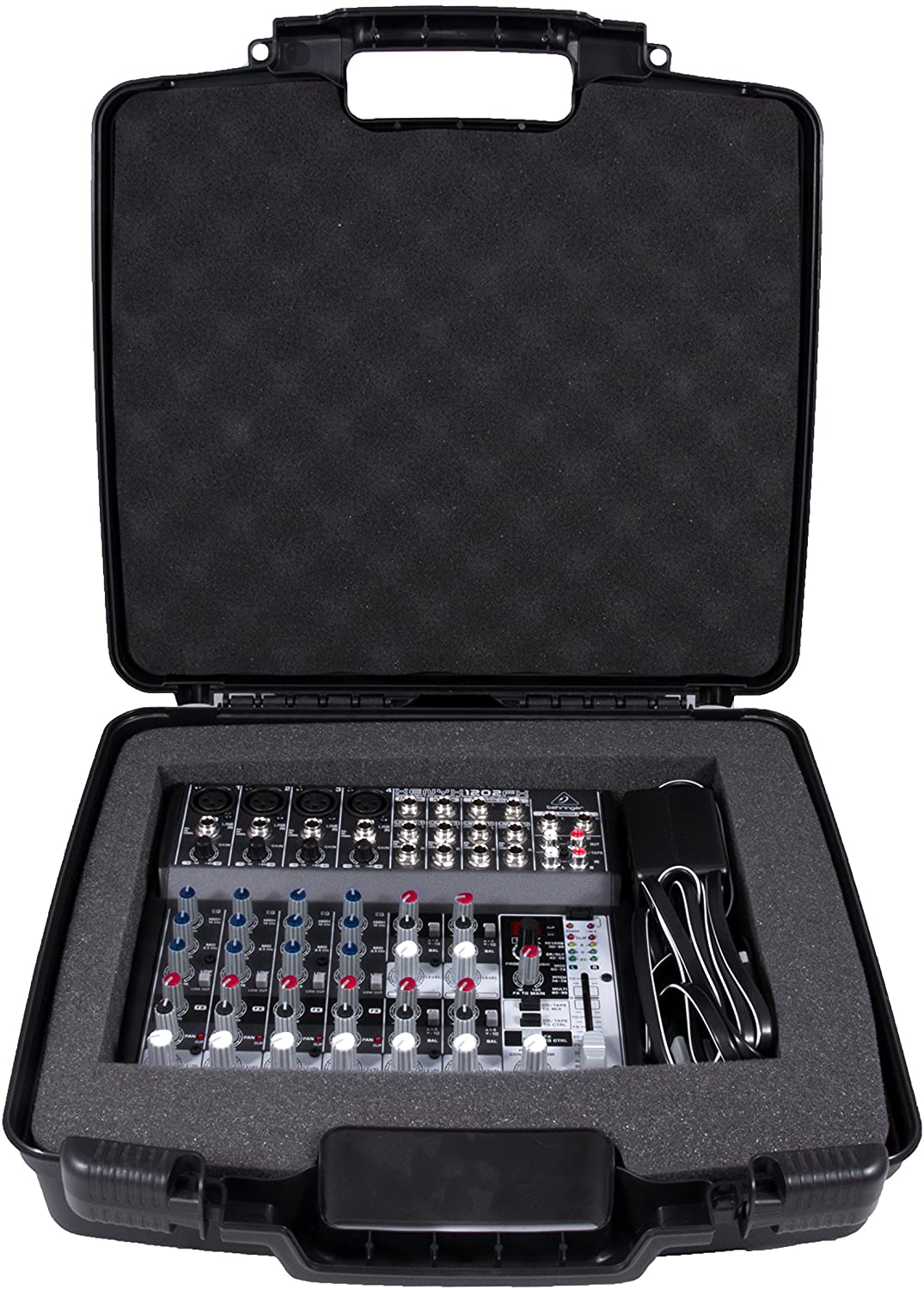 CASEMATIX Custom Hard Case for Behringer XENYX 1202FX Analog Mixer & Power Supply - Protective Padded Foam Interior & Durable Shell - Perfect for Studio, Live Performances & Travel
