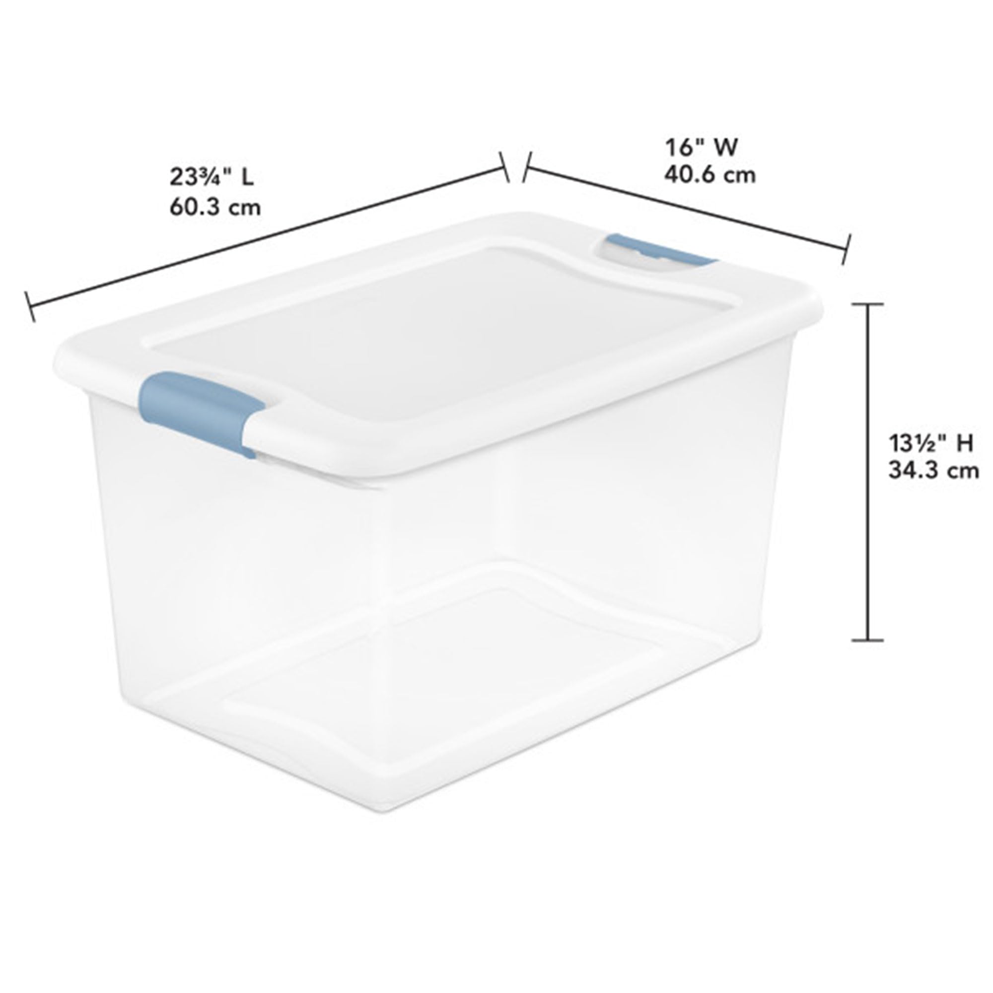 Sterilite 24-Pack 64 Quart Clear Plastic Stackable Storage Bins with Secure Latching Lids - Perfect for Home Organization, Garage Storage & Moving Supplies