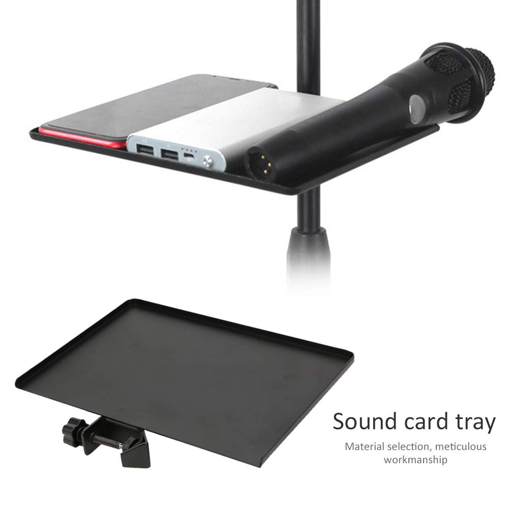 Premium Alloy Black Metal Sound Card Tray - Multi-Functional Audio Interface Organizer for Live Streaming, Stage Control Rooms & Studio Broadcasting (Durable & Stylish)