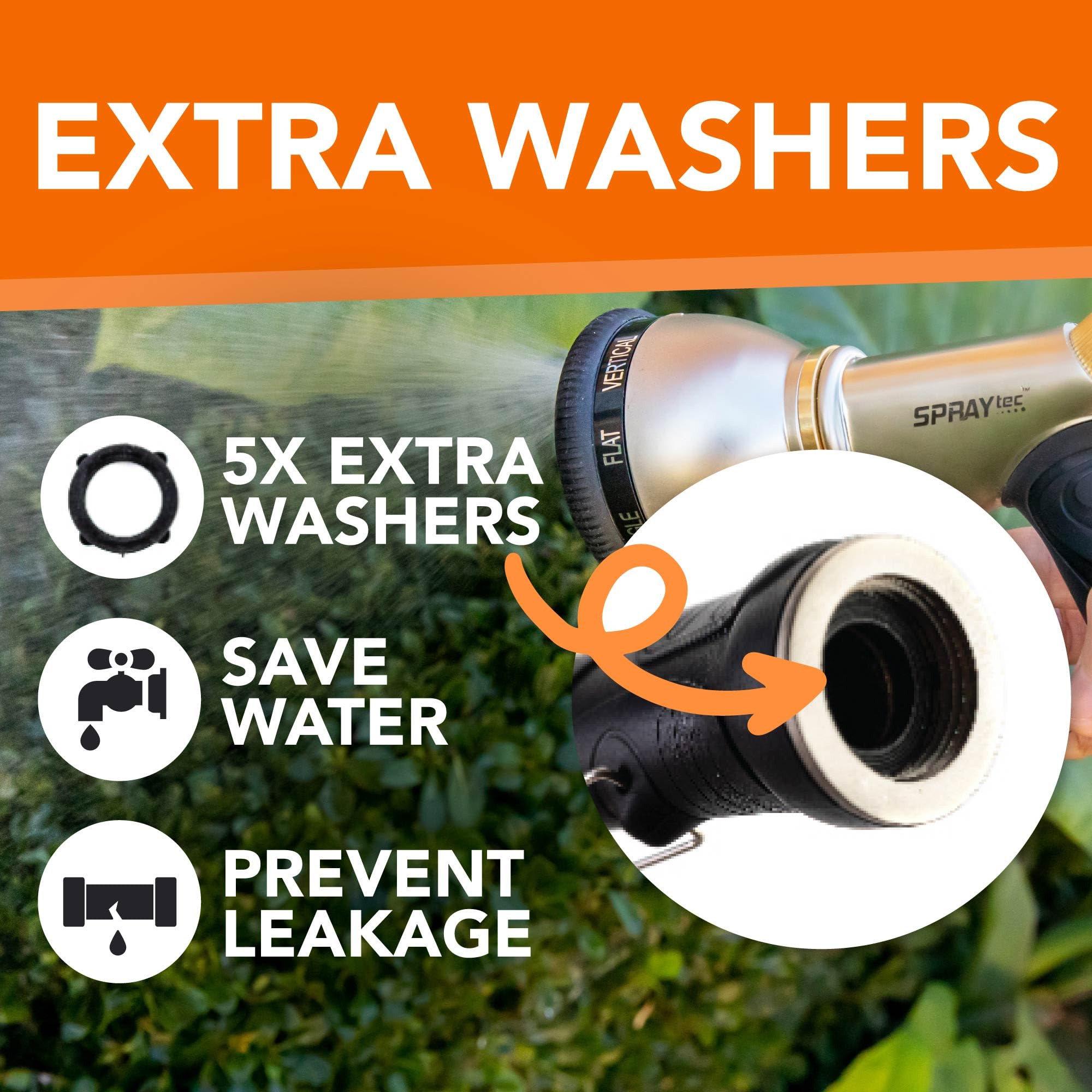 Premium Heavy Duty Metal Garden Hose Nozzle Sprayer - 9 Adjustable Spray Patterns for High Pressure Watering | Ideal for Lawn Care, Dog Washing & Car Cleaning | Durable Outdoor Watering Tool for Gardening & Cleaning Tasks