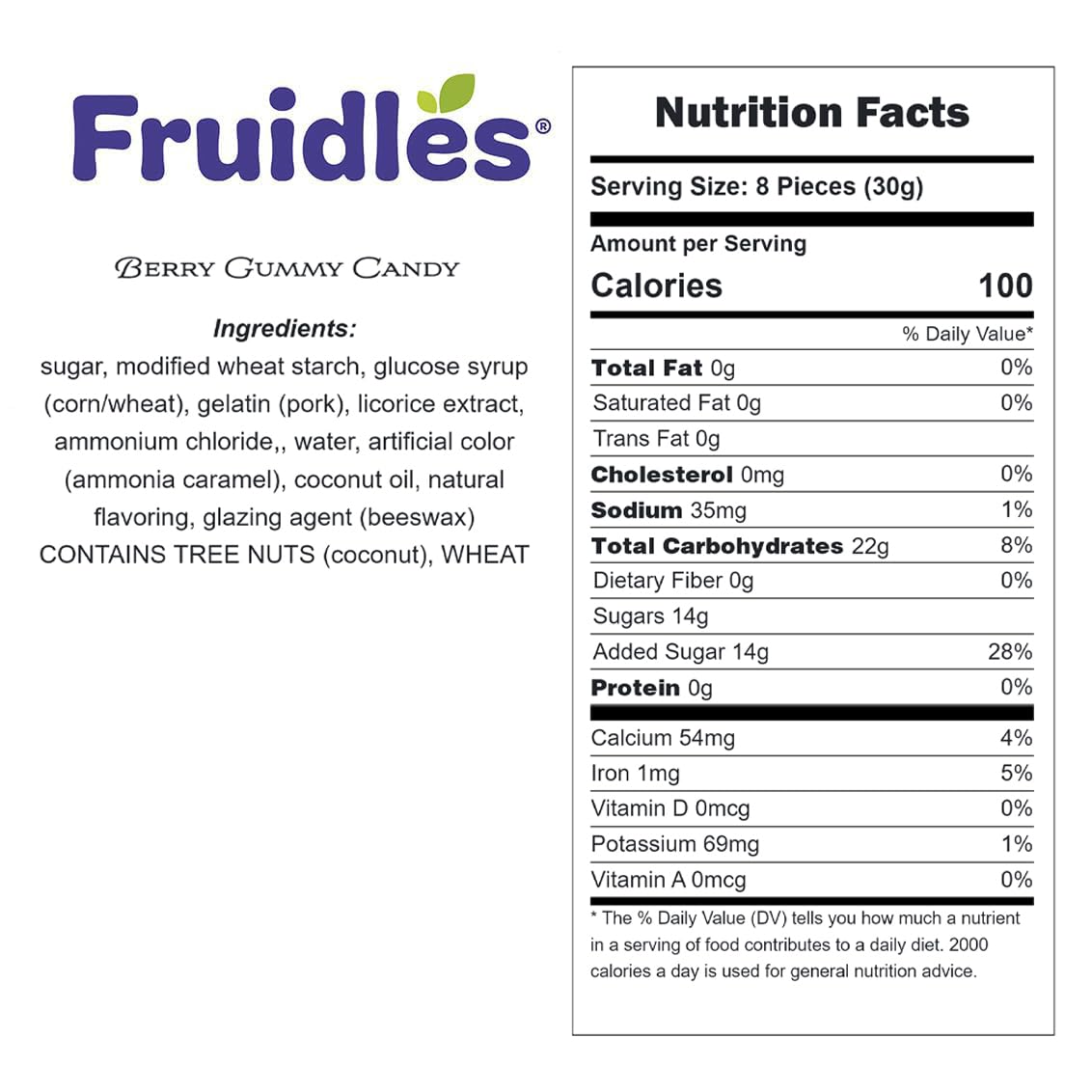Fruidles Pink Berry Gummy Candy - Nonpareils Coated Sour Gummies, 8oz (Half Pound) - Perfect for Birthday Parties, Movie Nights & Sweet Treats