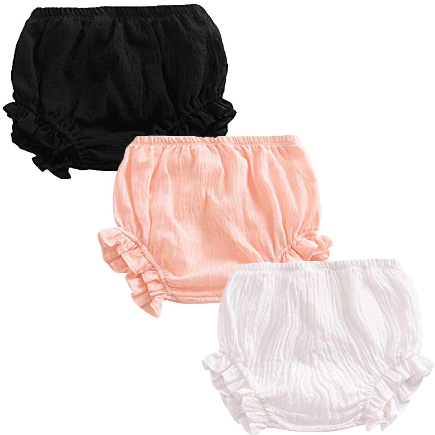 3PC Baby Shorts Set - Cotton Linen Bloomers for Newborns - Playtime & Summer Outfits