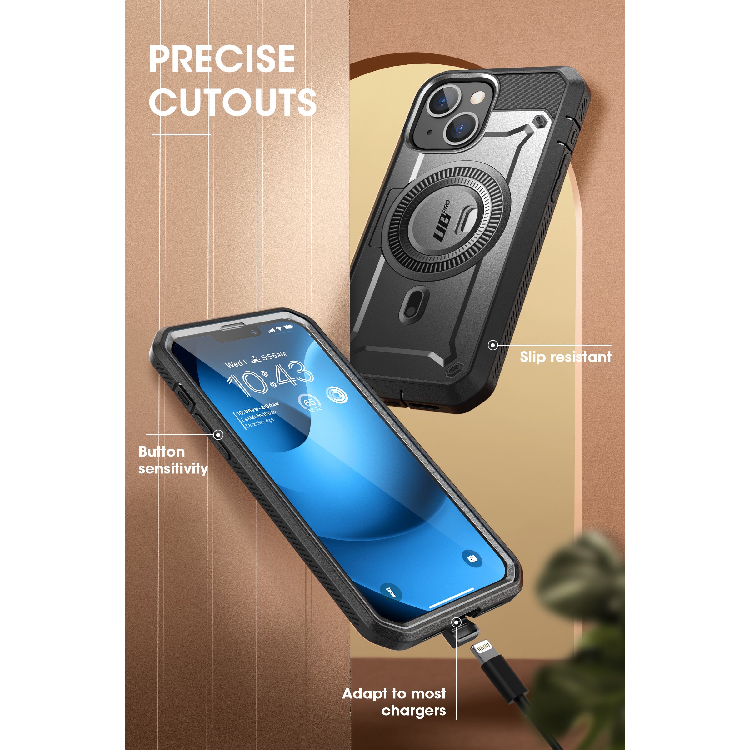 iPhone 14 Plus 6.7 Inch Unicorn Beetle PRO MAG Rugged MagSafe Case - Gun Metal | Shockproof Protective Cover with Built-in Screen Protector | Perfect for Outdoor Adventures, Construction Work & Extreme Sports