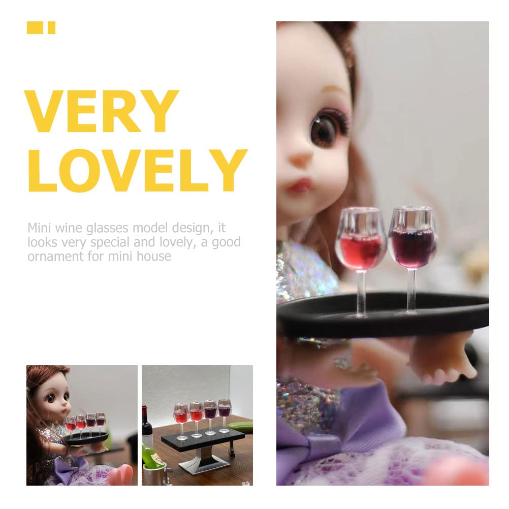 1:12 Scale Miniature Dollhouse Wine Glasses Set - 20 Pcs Tiny Champagne Glasses for Dollhouse Accessories | Perfect for DIY Miniature Crafts, Dollhouse Decor, and Model Scenes