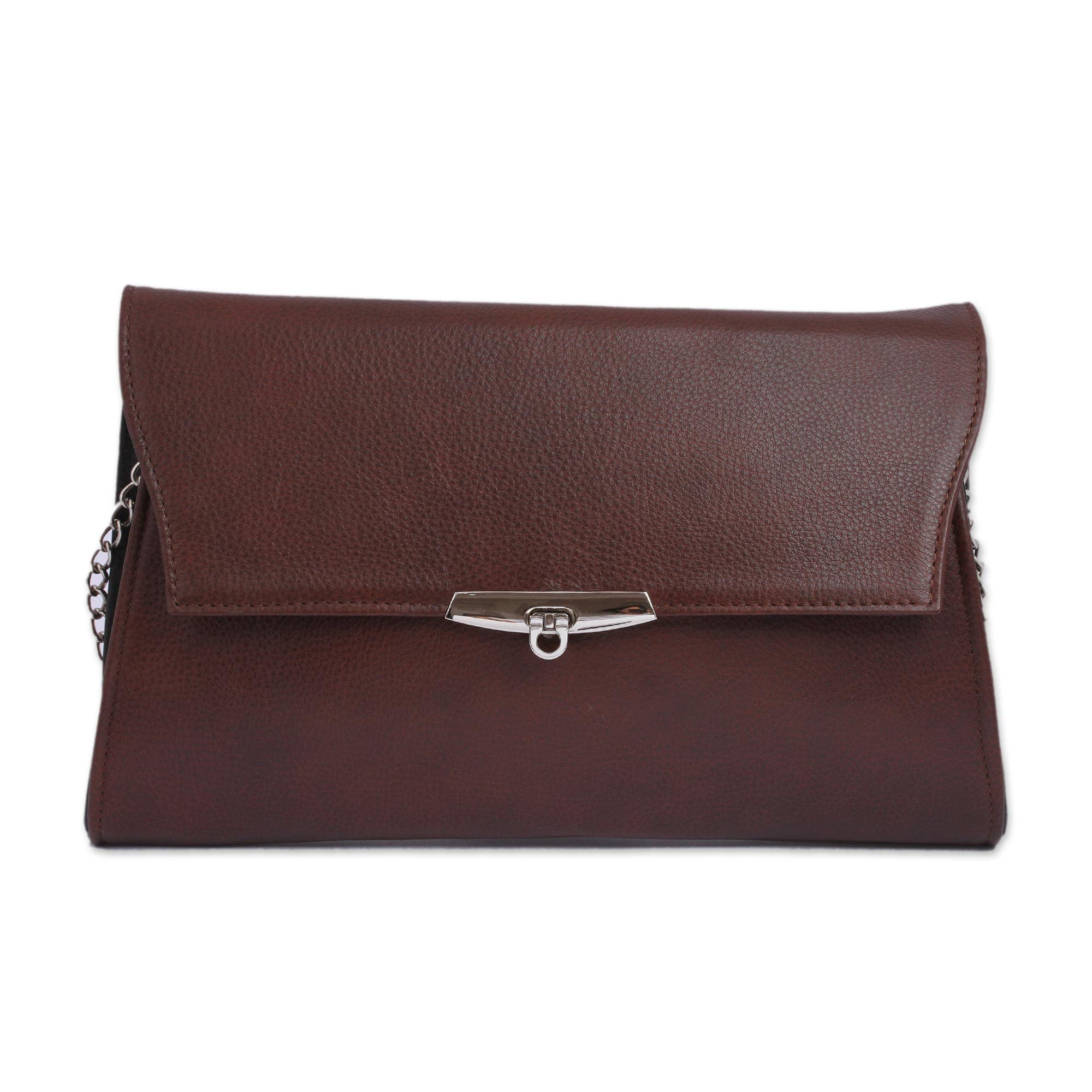 NOVICA Handcrafted Black & Brown Leather Shoulder Bag - Genuine Chestnut Leather Crossbody Purse for Women, Perfect for Work, Travel & Everyday Use