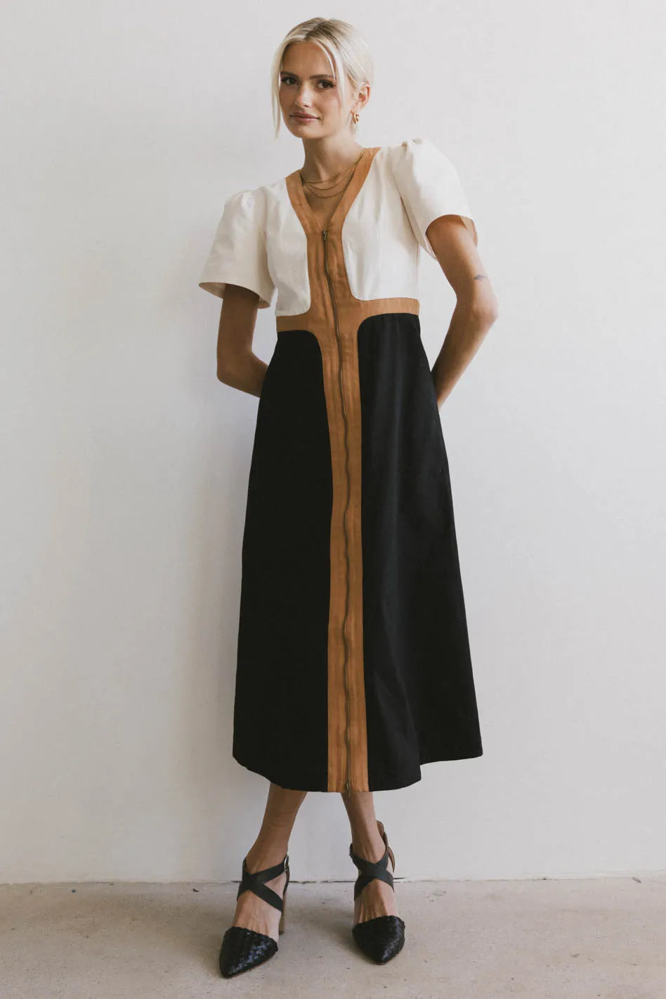 Edith Colorblock Zip Up Dress - Stylish Women's Fashion for Casual & Evening Wear | Final Sale