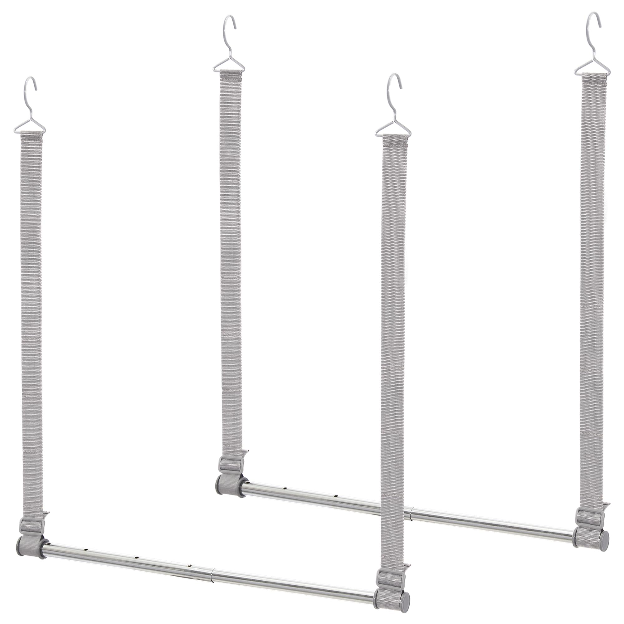 STORAGE MANIAC Adjustable Hanging Closet Rod Organizer - Space Saving Clothes Hanger Bar, Double Rod Closet Extender (2 Pack) - Perfect for Small Closets, Dorm Rooms & Apartment Storage Solutions