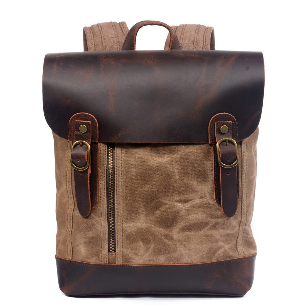 Eysee Canvas Backpack for Men - Vintage Laptop Daypack & Travel Bag - Perfect for Work, School, College, Commuting and Outdoor Adventures