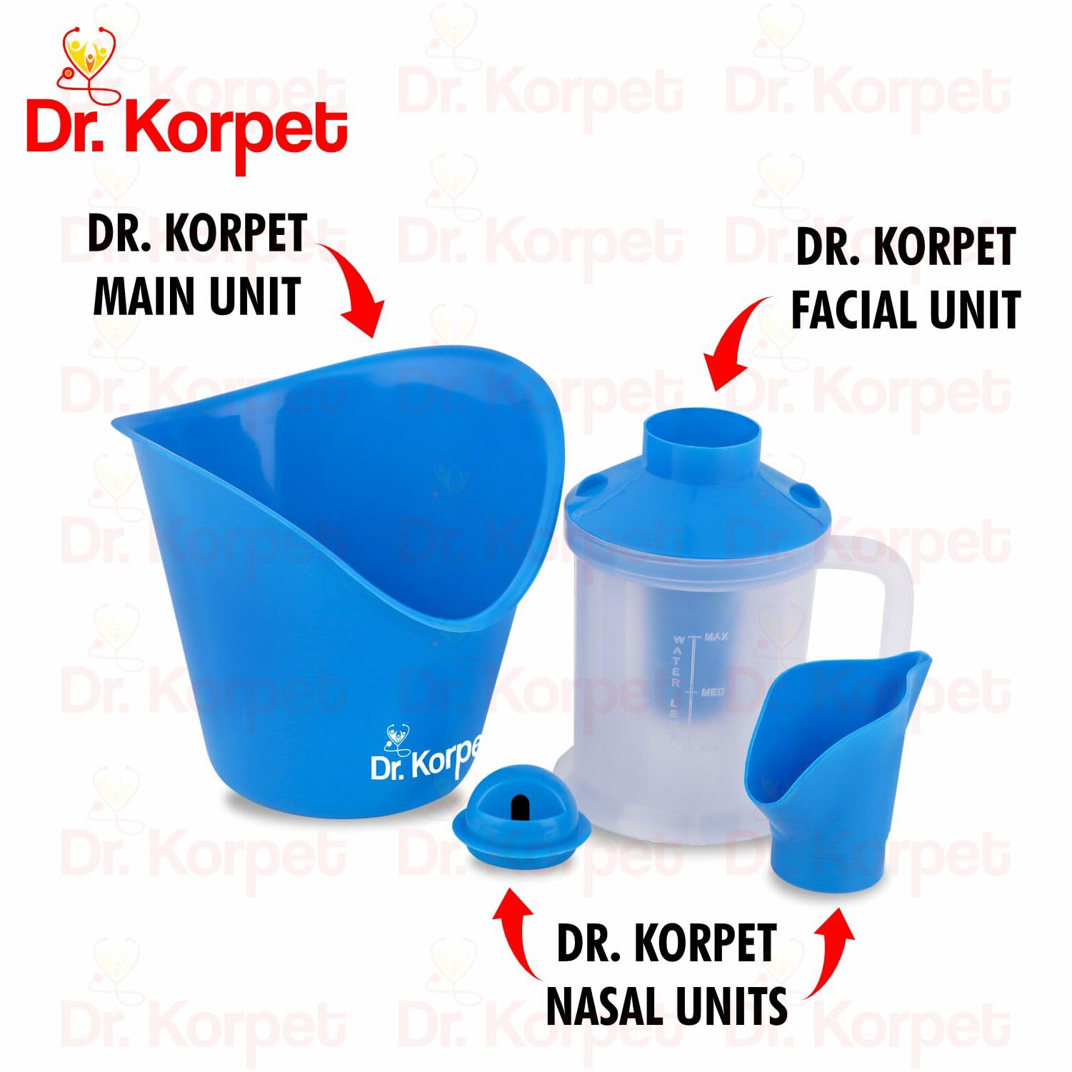 Dr. Korpet Steamer for Cold & Cough Relief - Portable Vaporizer for Adults, Facial Steamer & Steam Inhaler - Soothe Congestion & Hydrate Skin - Perfect for Home & Travel Use (Blue)