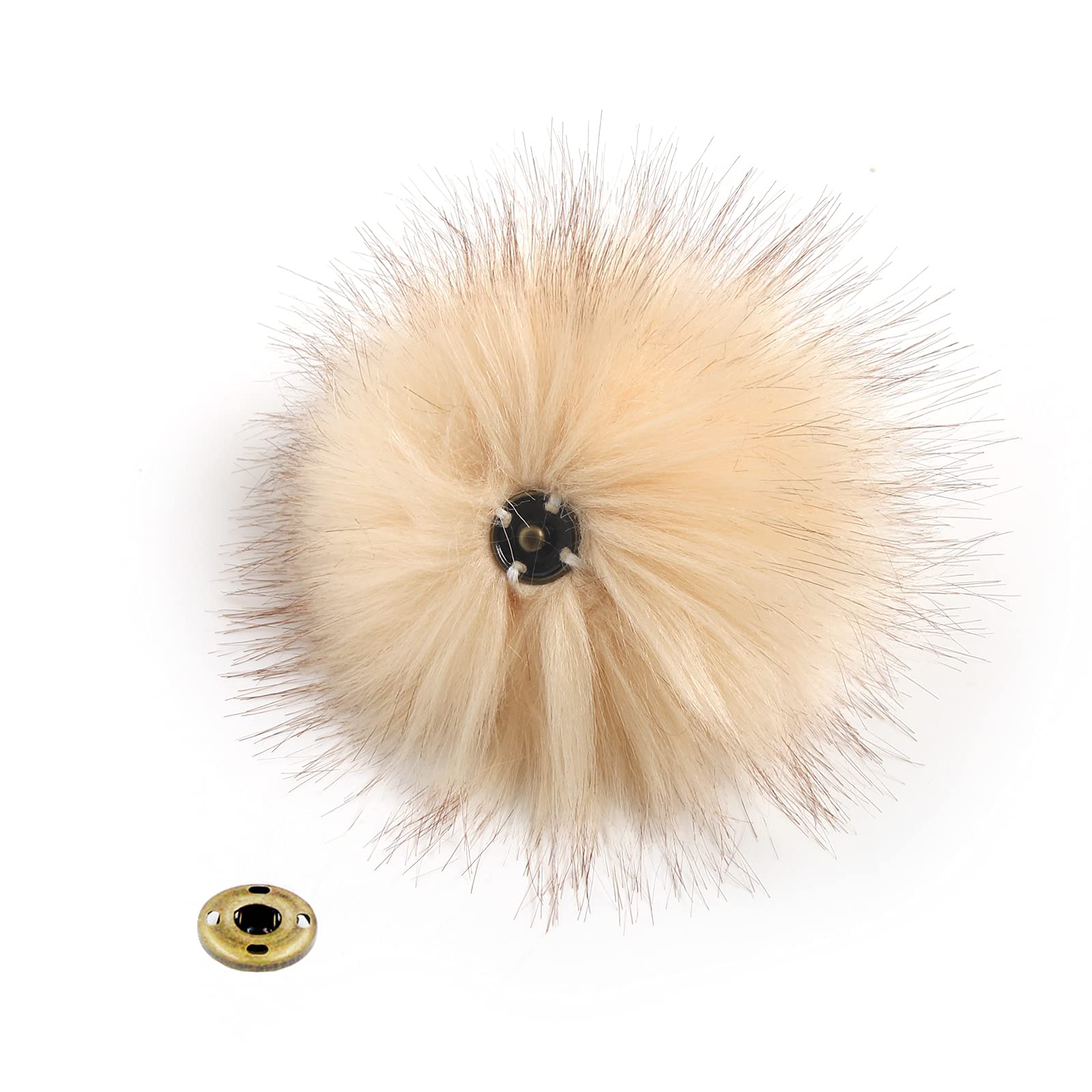12pcs DIY Knitting Hat Accessories - Faux Fur Pom Poms with Snap Buttons for Winter Hats, Scarves & Crafts | Perfect for Handmade Gifts & Cold Weather Fashion