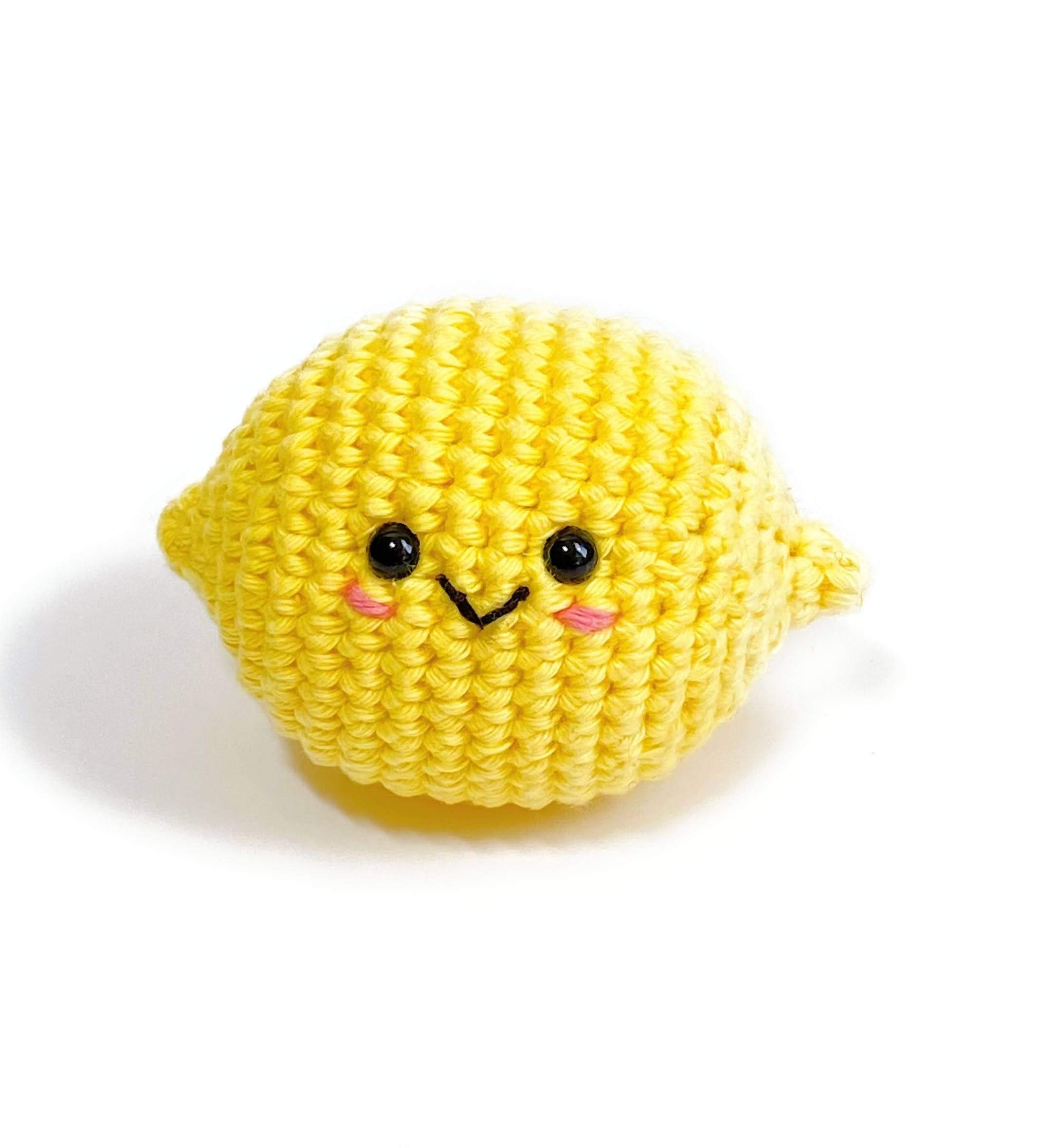 Handmade Lemon Crochet Amigurumi Plush Toy - Soft Stuffed Fruit Stress Relief Doll for Kids & Adults | Perfect for Home Decor, Gift Giving, and Anxiety Relief