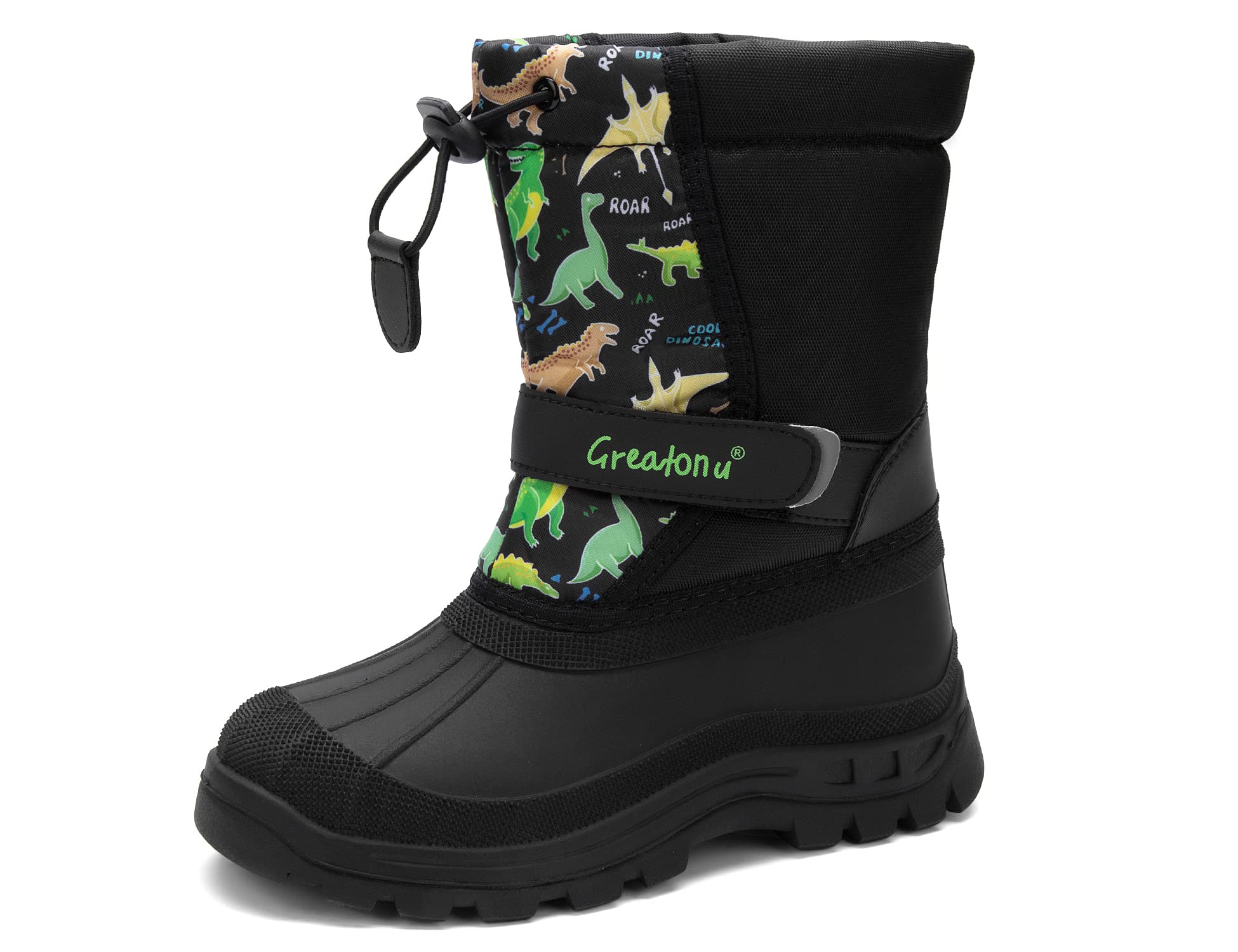 Greatonu Waterproof Insulated Kids Snow Boots for Boys & Girls - Warm Mid Calf Winter Duck Boots for Snow Play, Sledding & Outdoor Adventures