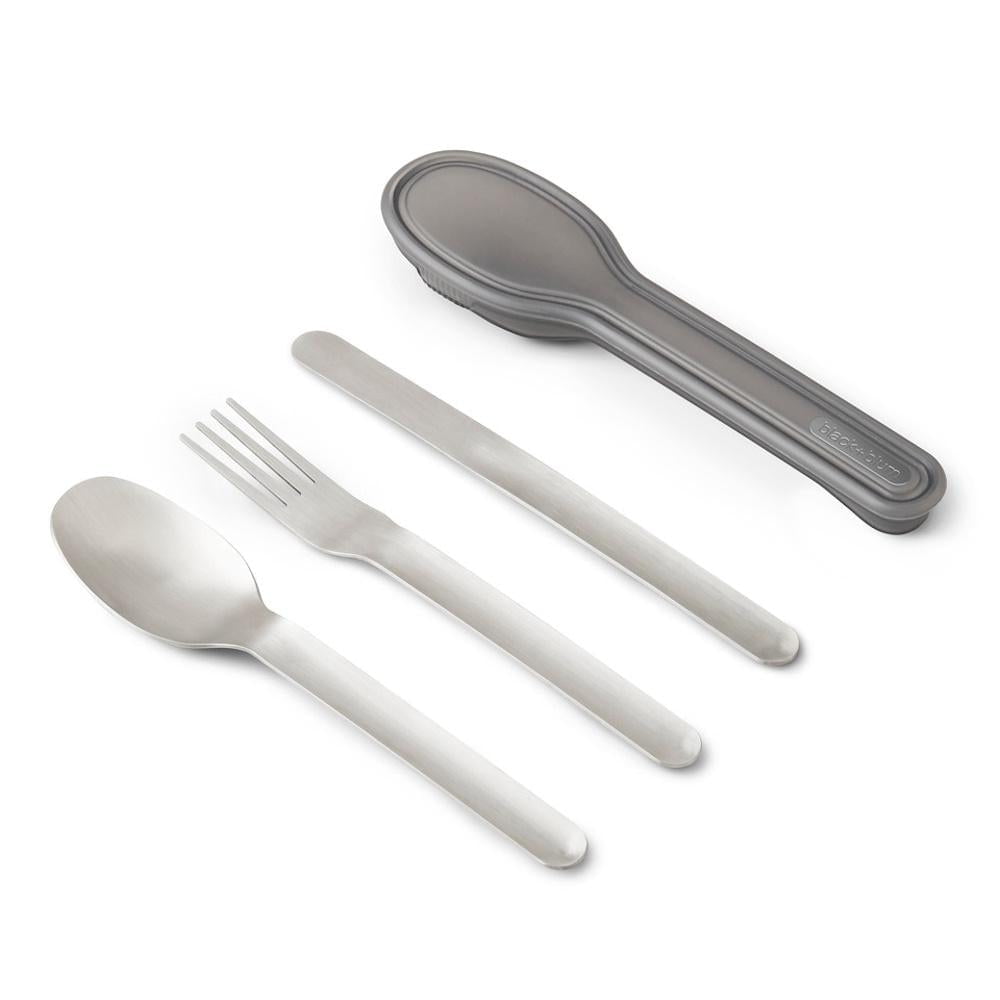Premium Stainless Steel Cutlery Set with Travel Case - 18-Piece Knife Fork Spoon Set for Camping, Picnics & Outdoor Dining | Black + Blum Durable Cutlery Kit