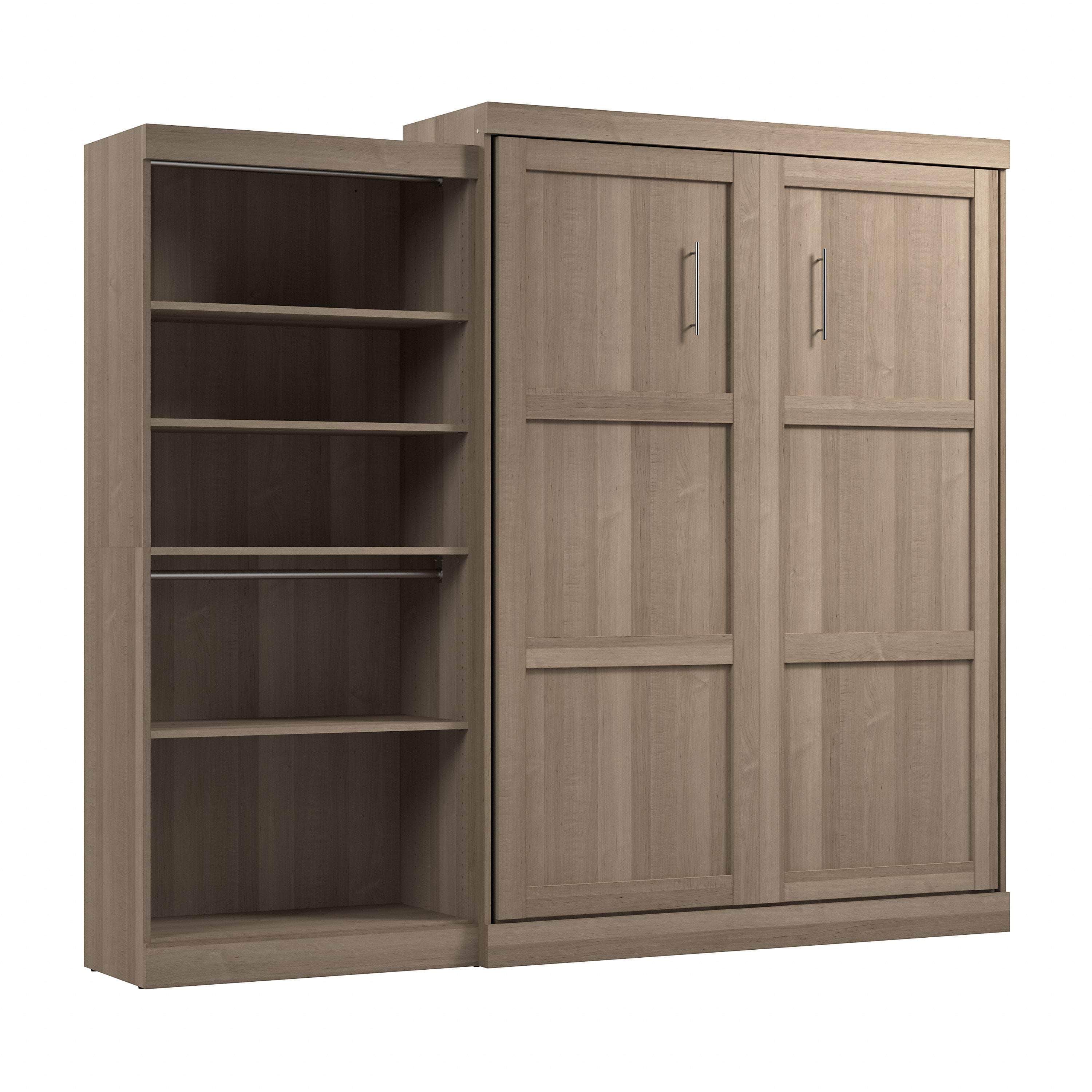 Pur Queen Murphy Wall Bed with Closet Organizer (101W) - 7 Color Options | Space-Saving Wall Bed for Small Apartments, Guest Rooms & Home Offices