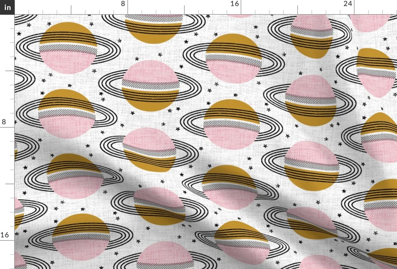Planet Sky Space Outer Space Planets Mid Century Modern Printed Satin Fabric by The Yard - Sewing, Lining, Apparel, Fashion, Blankets, Home Decor - Perfect for DIY Projects, Quilting & Upholstery