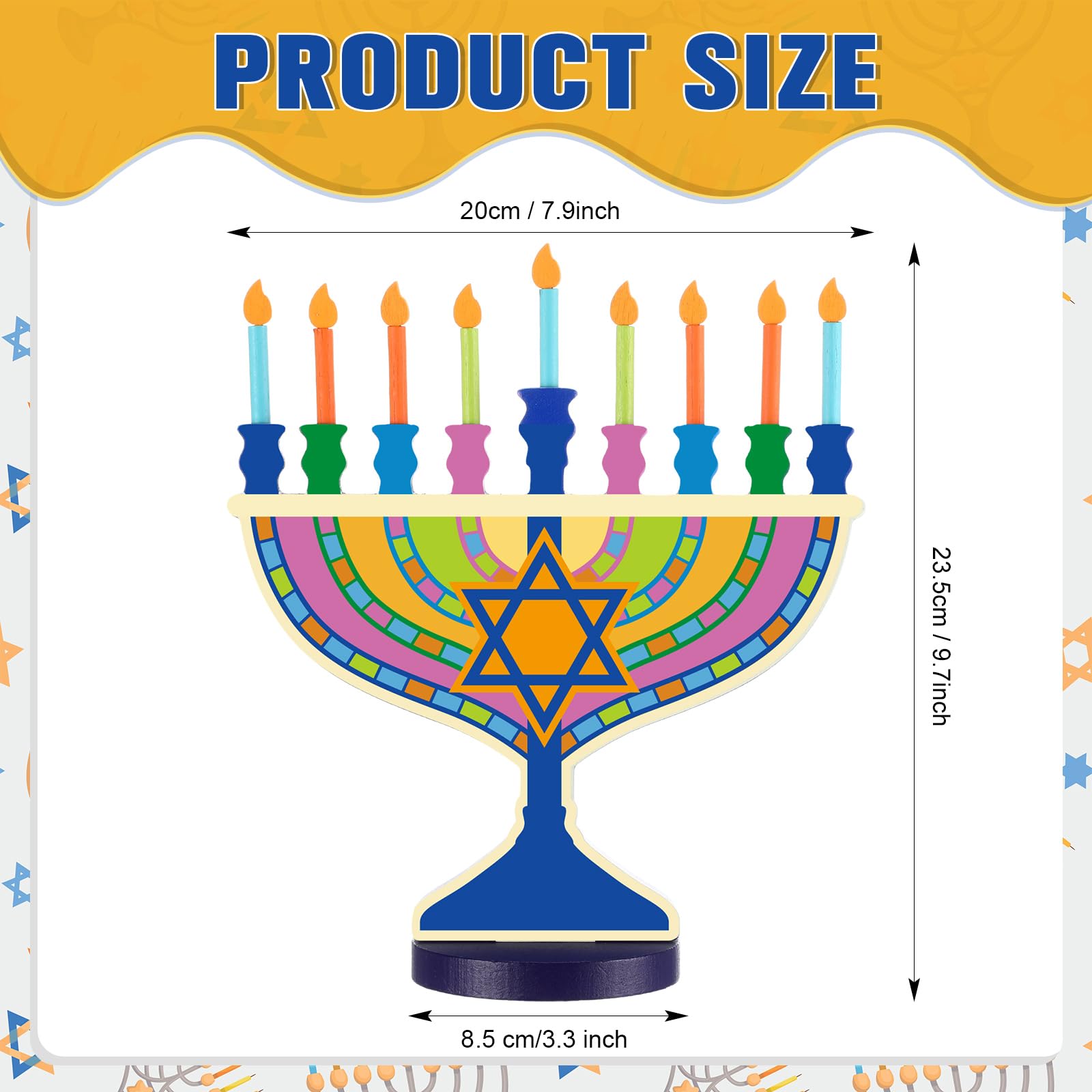 Handcrafted Wooden Hanukkah Menorah with 9 Removable Candles - Traditional Jewish Chanukah Candle Holder for Holiday Decor, Home Centerpiece & Jewish Gift - Perfect for Hanukkah Celebrations, Synagogue Events & Family Gatherings