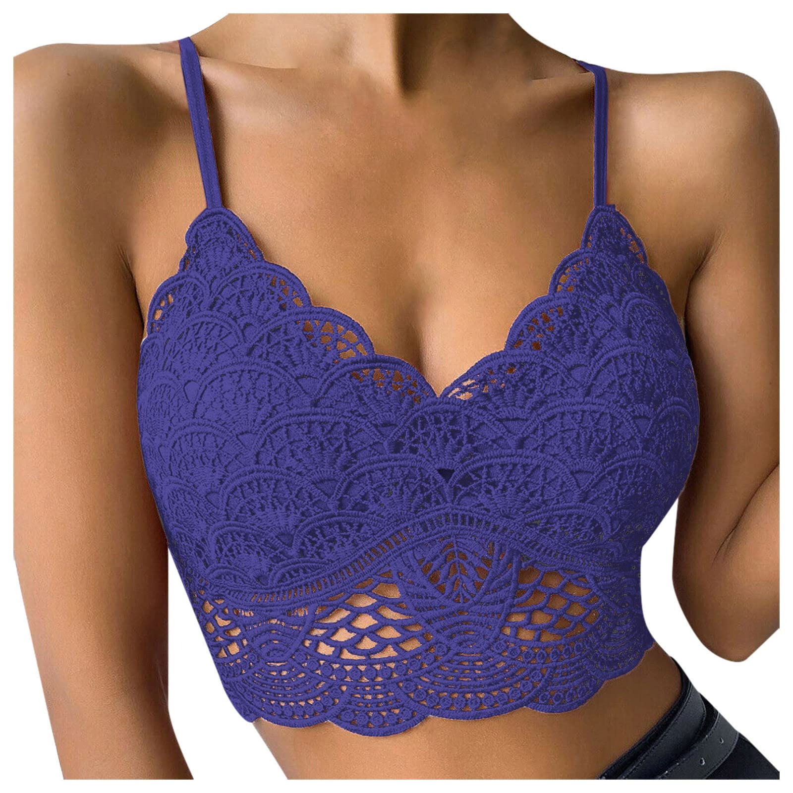 Wirefree Comfortable Women's Sexy Exotic Nightgown & Yoga Cami Lingerie Set - Breathable Tank Tops for Sleepwear, Lounge & Intimate Moments (Blue, XXL)