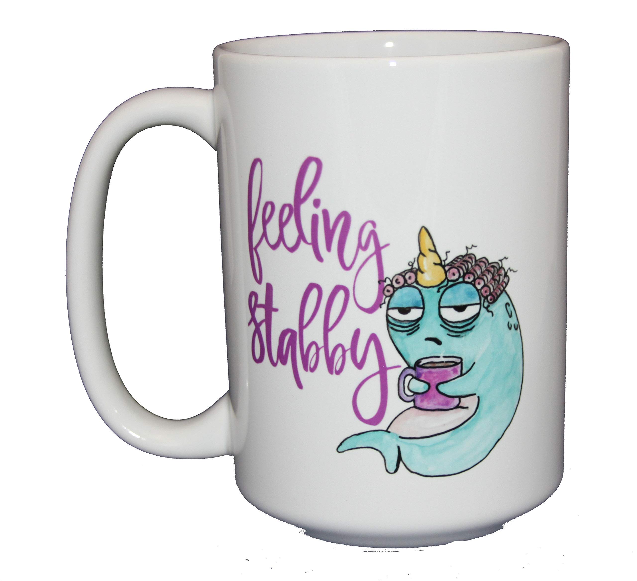 Funny Narwhal Coffee Mug - 'Feeling Stabby' Humorous Gift for Women - Perfect for Office, Home Use & Gag Gifts