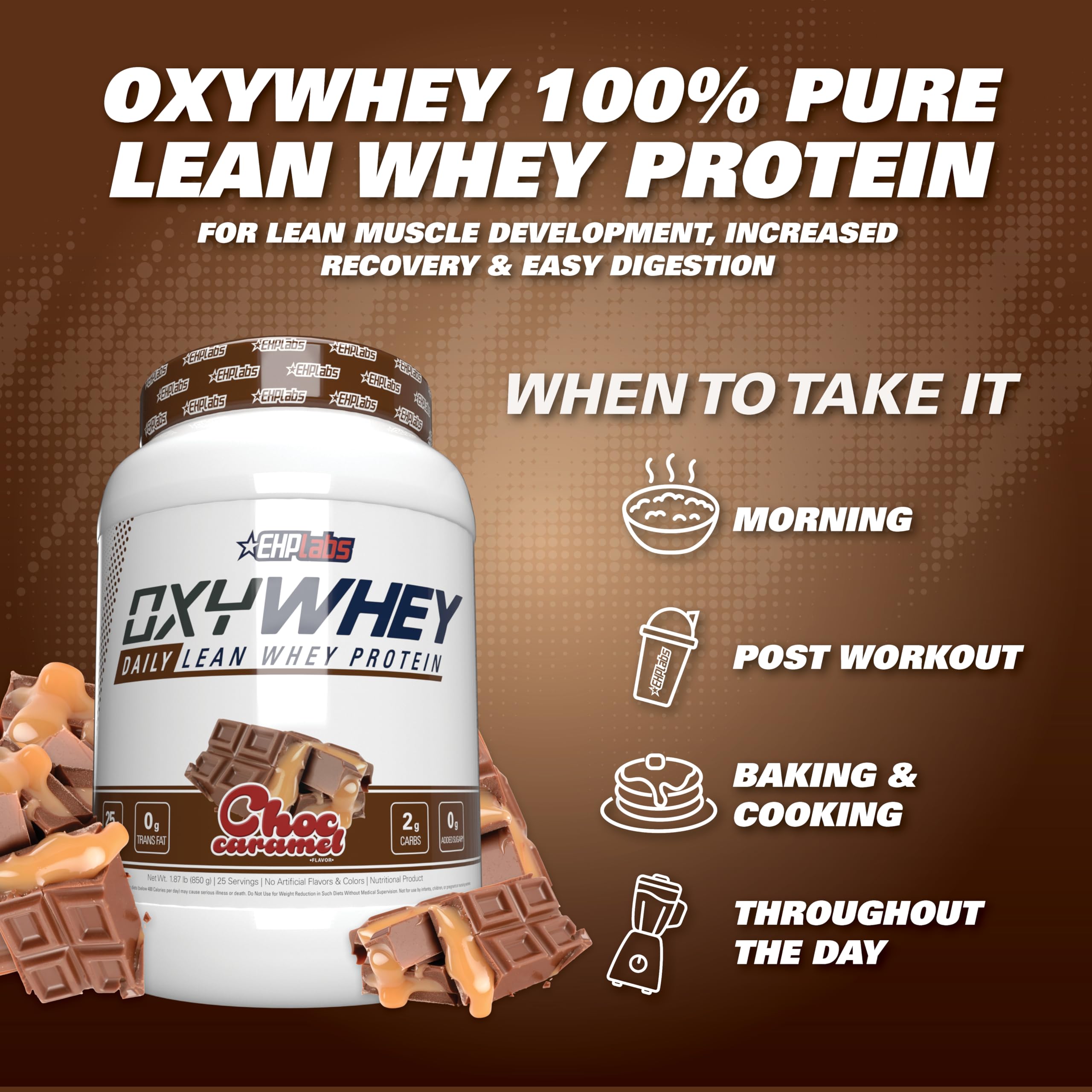 EHP Labs OxyWhey Protein Powder - 2lb Whey Protein Isolate for Muscle Growth & Recovery - Ideal for Gym Workouts, Weight Loss & Post-Workout Nutrition