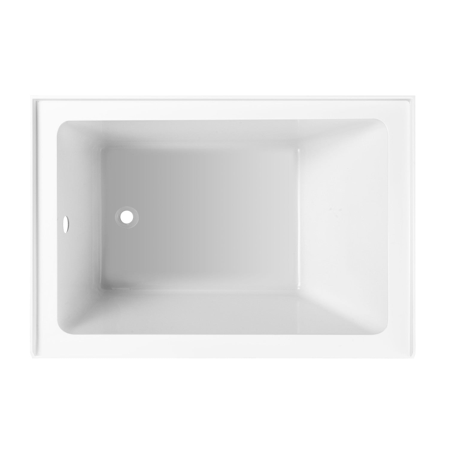 Aqua Eden 48 Inch Acrylic Rectangular 3-Wall Alcove Bathtub - Left Hand Drain, Glossy White - Perfect for Small Bathrooms & Modern Home Spa Experience
