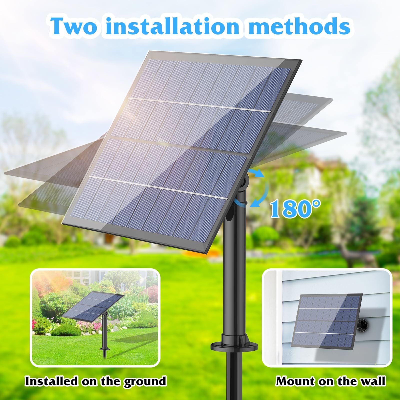 SUJFEE 4W Solar Fountain Pump Kit for Outdoor Garden, Pond, Pool - 3 Tier Cascading Water Feature with Detachable Nozzles & Solar Powered Pump | Perfect for Bird Baths, Patio Decor, Backyard Landscaping