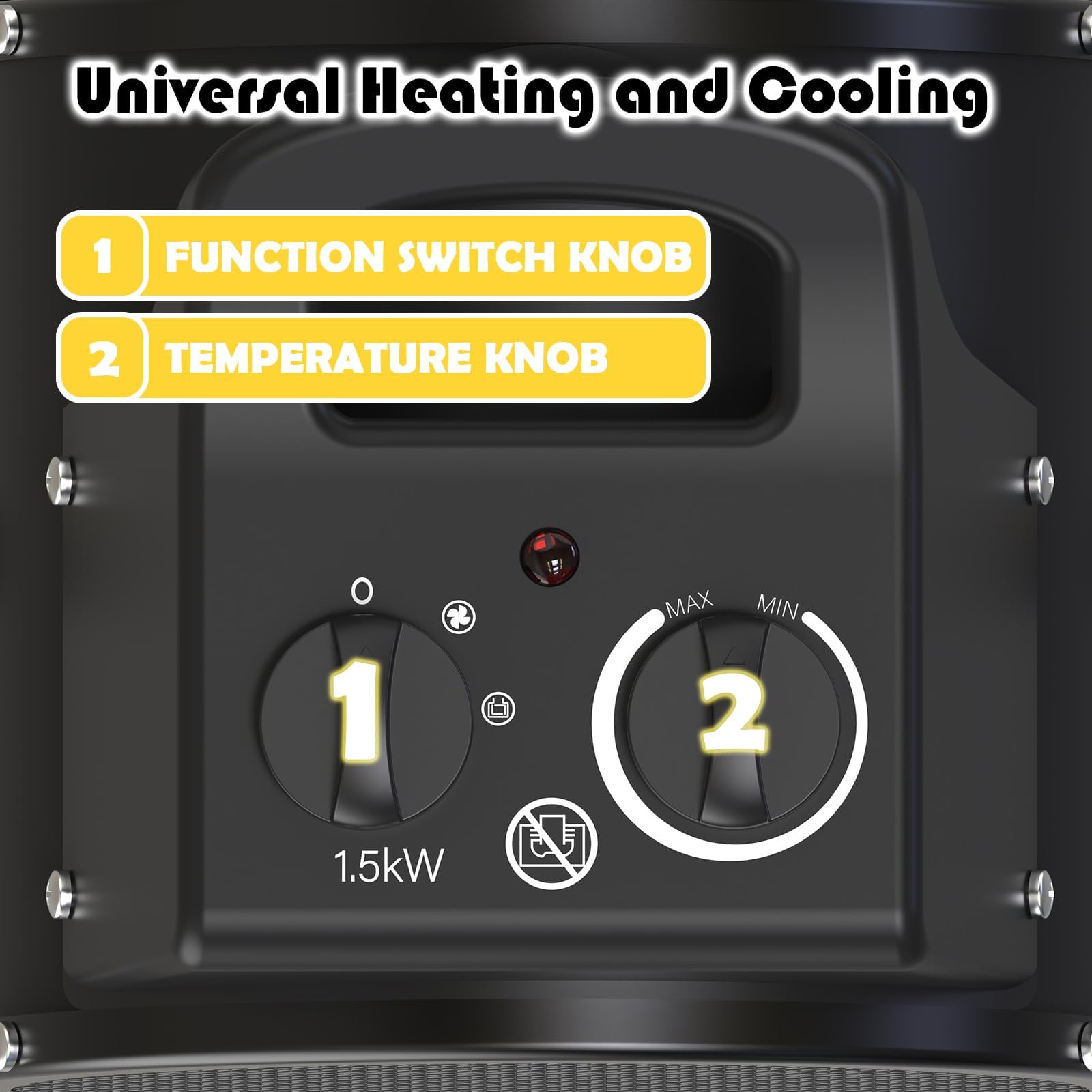 Portable Greenhouse Heater with Thermostat - 1500W Fast Heating Outdoor Patio Heater for Greenhouses, Garages & Sheds | Overheat Protection | Perfect for Winter Plant Protection & Outdoor Workspaces
