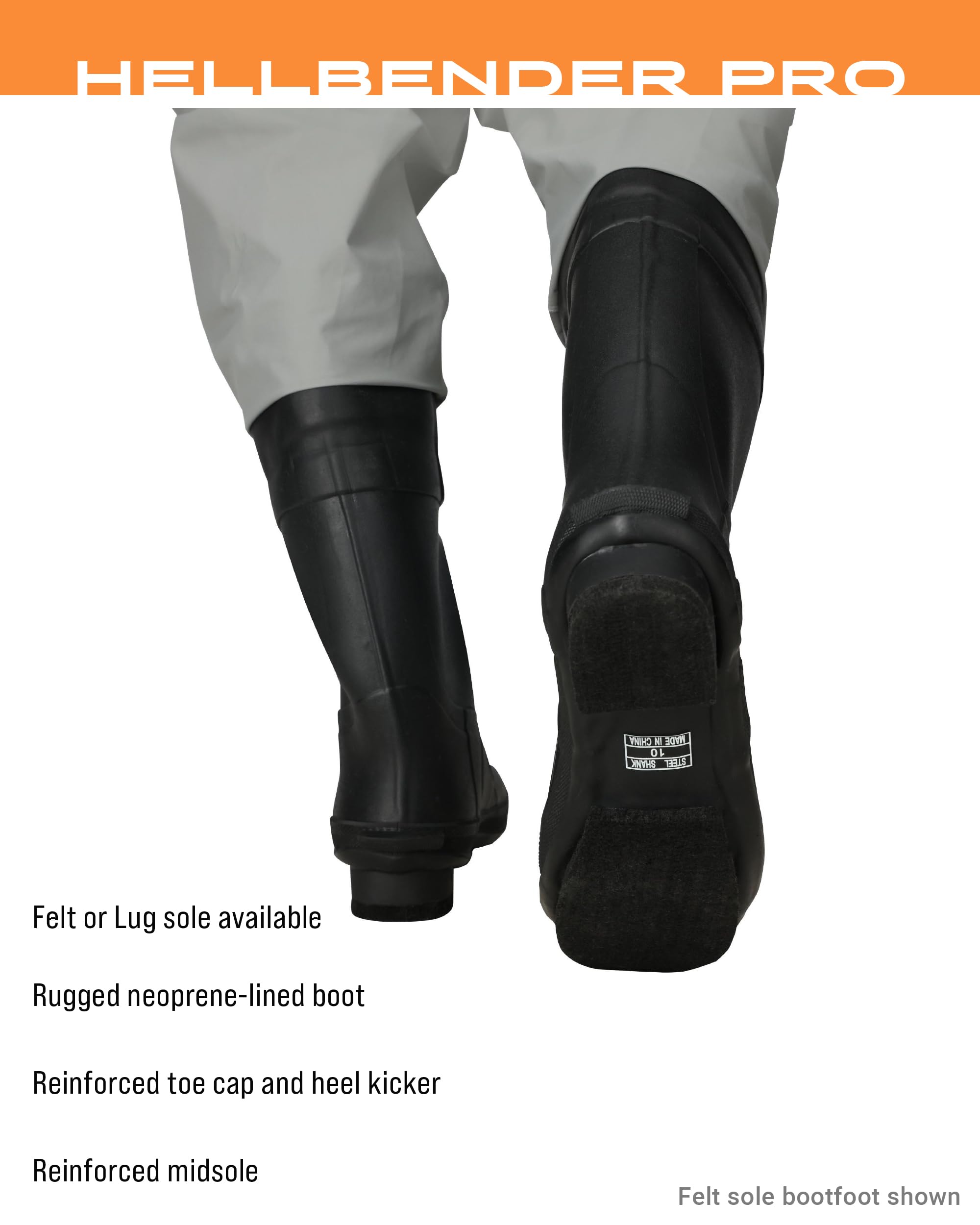 FROGG TOGGS Men's Hellbender Pro Bootfoot Fishing Chest Waders - Waterproof & Durable for Fly Fishing, Hunting & Outdoor Adventures