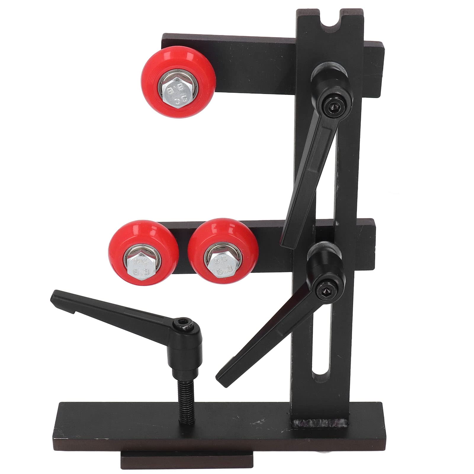 Premium Wood Lathe Steady Rest - Heavy Duty Cast Iron L-Shaped Tool Rest with 3 Adjustable Fixing Wheels for Woodturning & Industrial Machine Fixtures | Ideal for Woodworking Projects, Furniture Making & Metalworking Applications